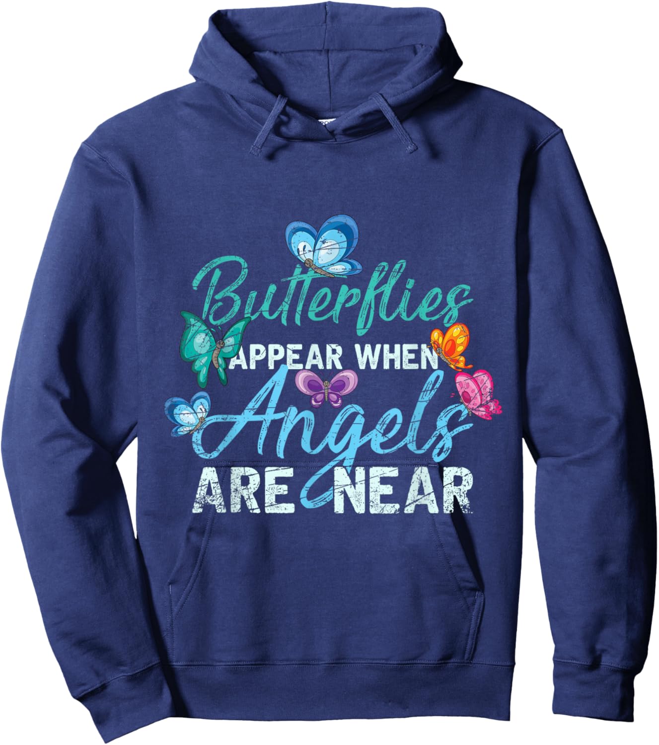 Butterflies Appear When Angels Are Near Butterfly Hoodie - Hoodie | Navy
