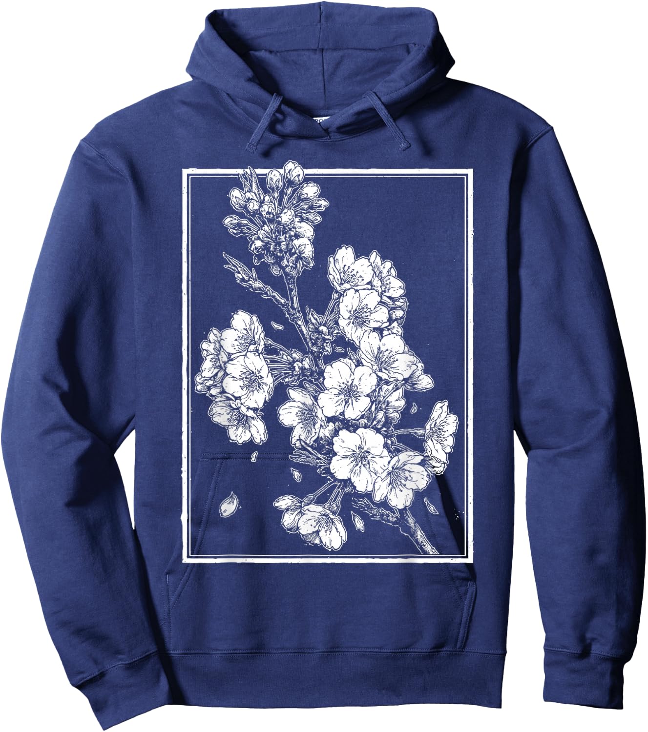 Japanese Cherry Blossom Sakura | Harajuku Grunge Anime Manga Hoodie - Hoodie | Navy