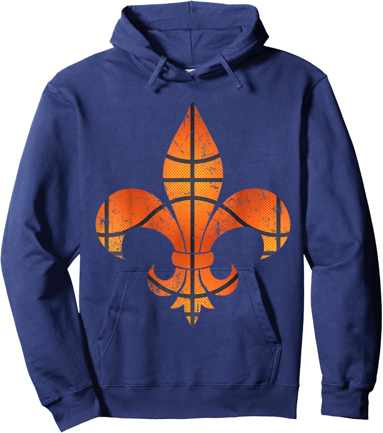Basketball Mardi Gras Boys Men Catcher Fleur-de-lis Funny Hoodie - Hoodie | Navy