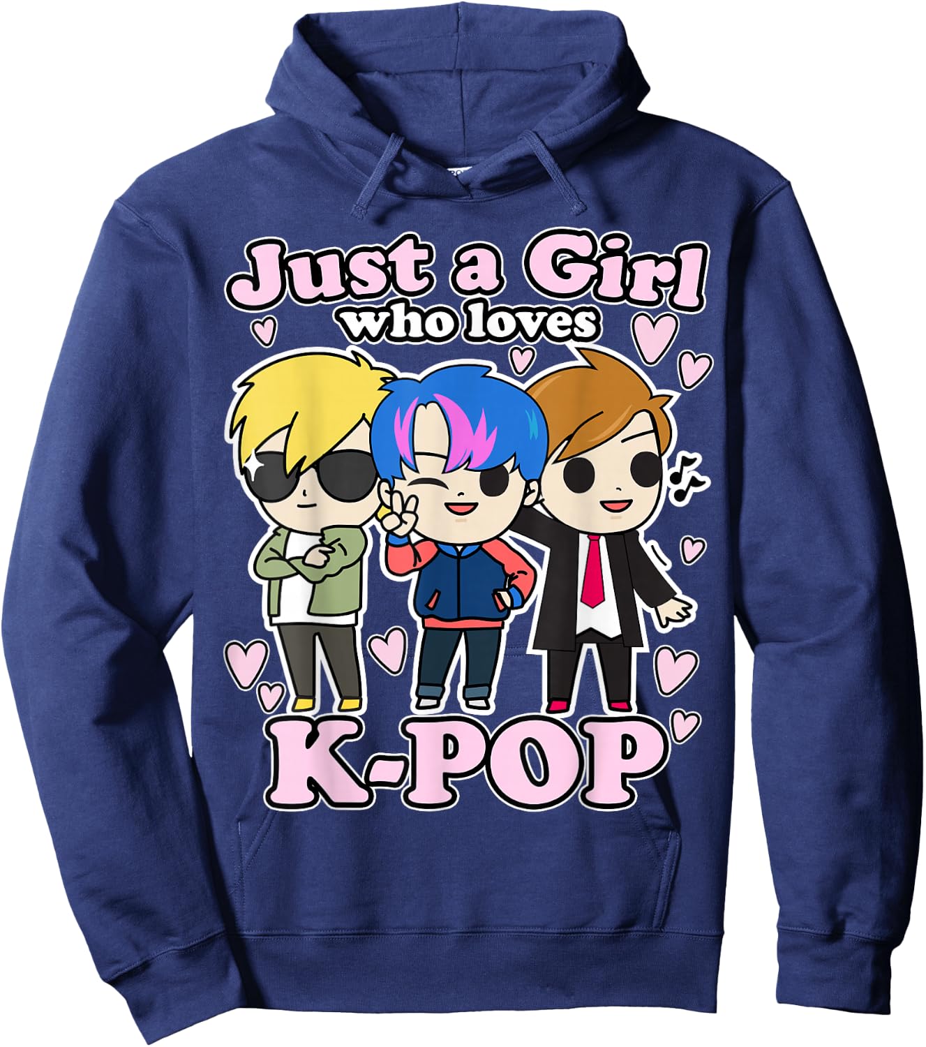 K-Pop Just A Girl Who Loves K-Pop Korean Pop Band Hoodie - Hoodie | Navy