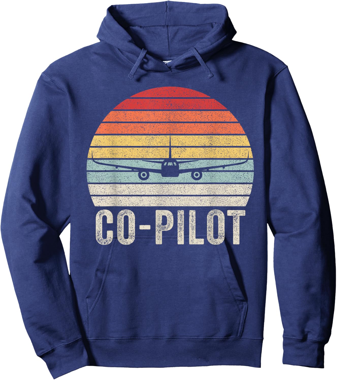 Catch Some Rays Vintage Retro Co-Pilot Pilot Gift Aviation Airplane - Men's Adults Black Short Sleeve Classic Fit Cotton Blend - Small Hoodie - Hoodie | Navy