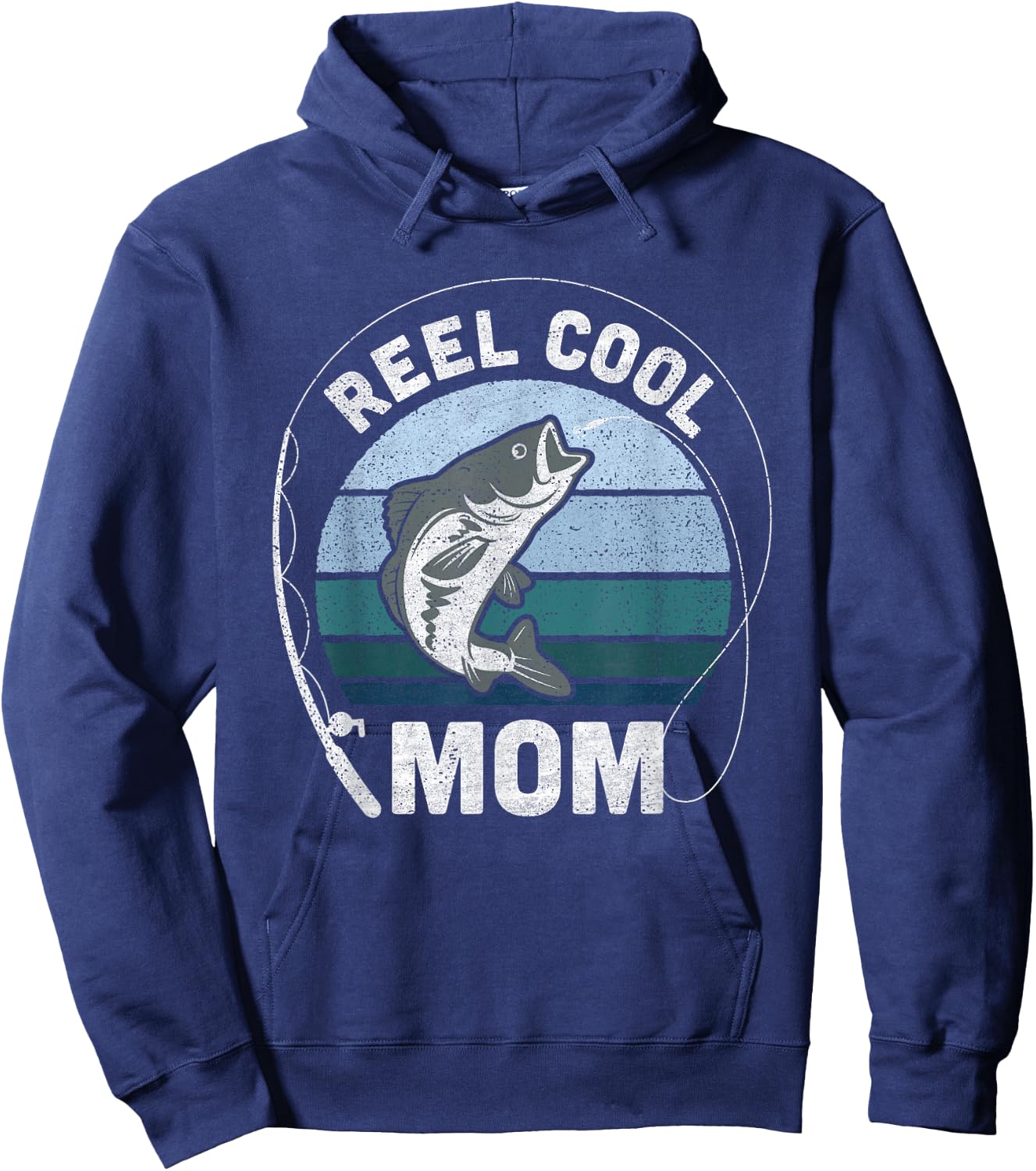 Funny Reel Cool Mom Fishing Mothers Day Hoodie - Hoodie | Navy