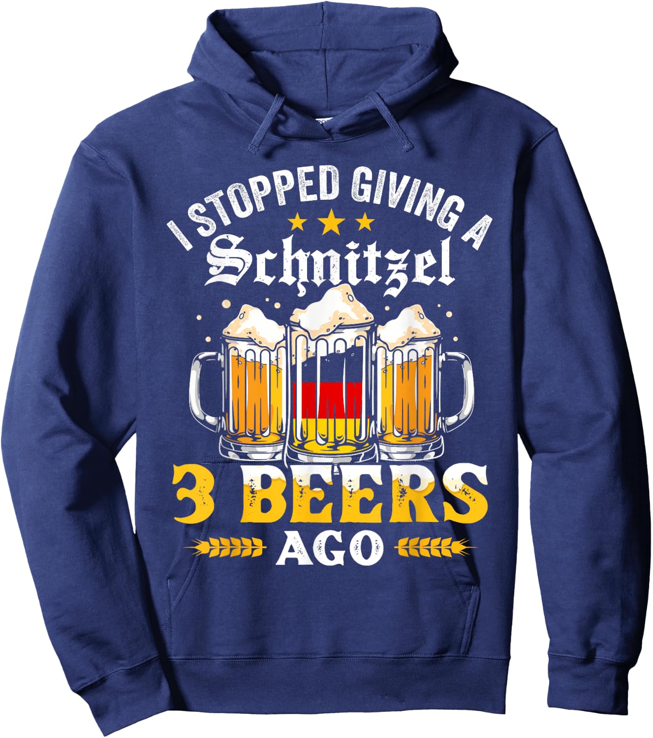 I Stopped Giving A Schnitzel 3 Beers Ago Oktoberfest Hoodie - Hoodie | Navy