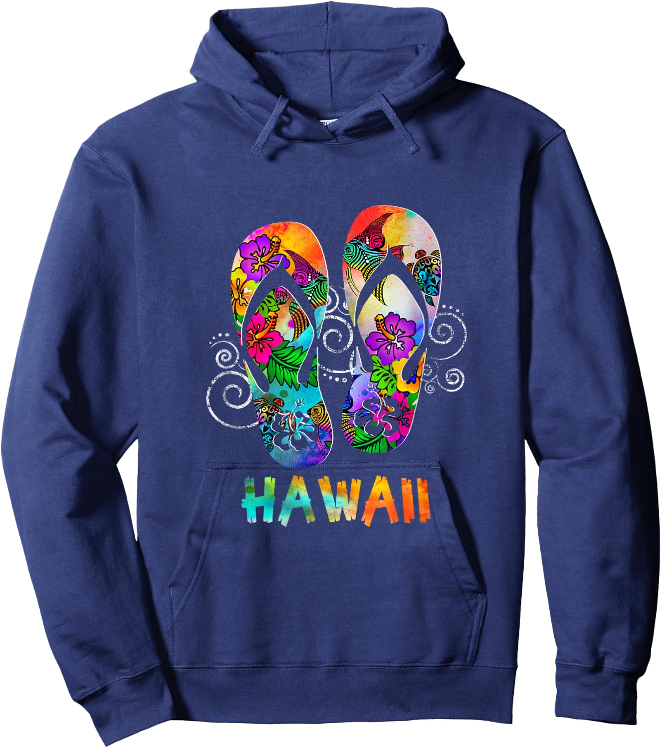 Cute Hawaii Beach Flipflops Hawaiian Island Cruise Vacay Hoodie - Hoodie | Navy