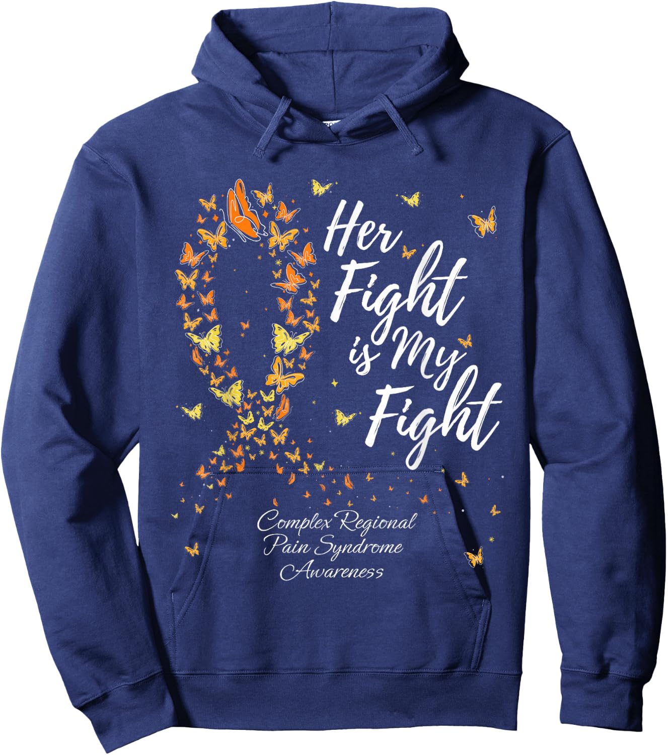 Her Fight CRPS Complex Regional Pain Syndrome Awareness Hoodie - Hoodie | Navy