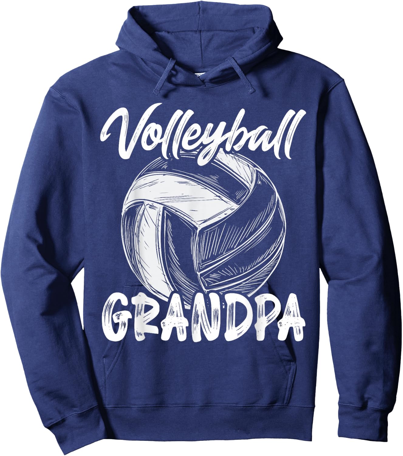 Grandpa Men Family Matching Volleyball Players Hoodie - Hoodie | Navy