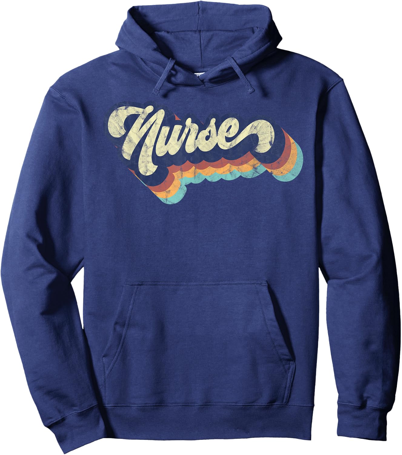 Retro Nurse Woman Wears a Nursing on Nurse's Day Hoodie - Hoodie | Navy