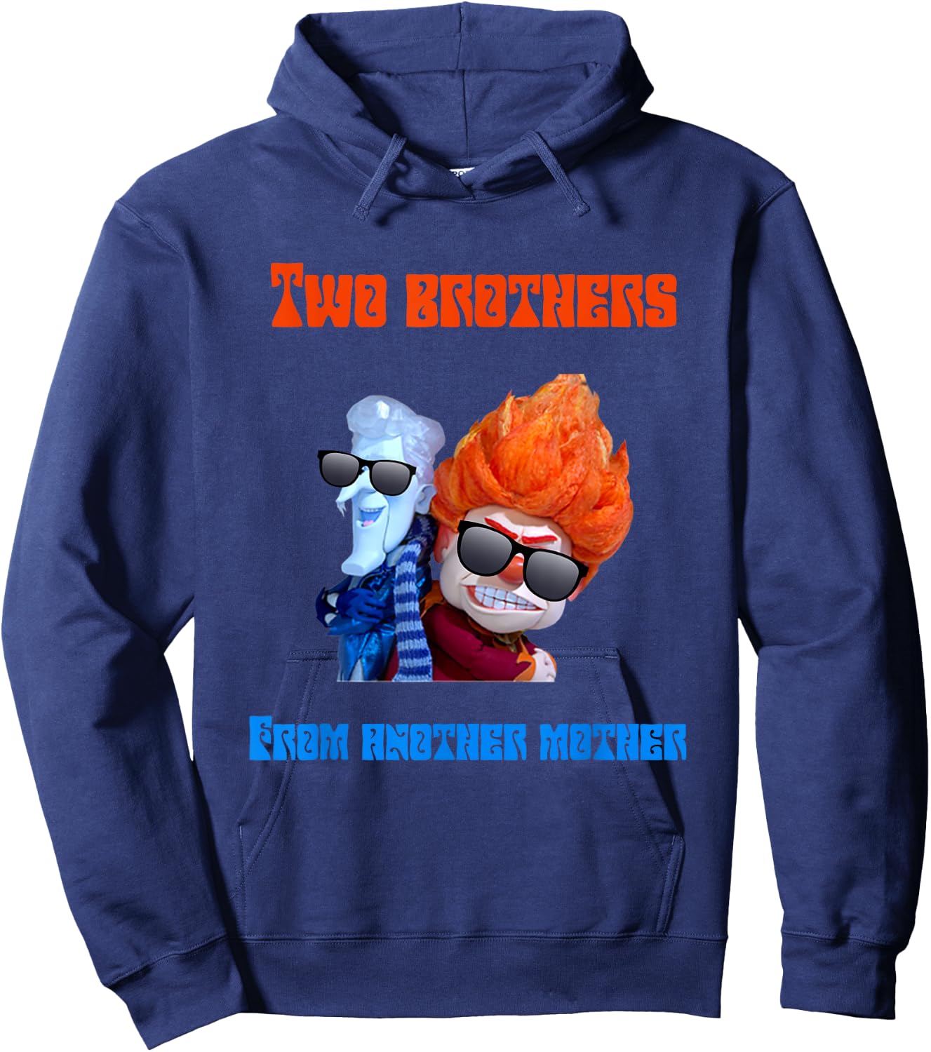 Funny Hot and Cold Weather Miser Brothers Novelty Hoodie - Hoodie | Navy