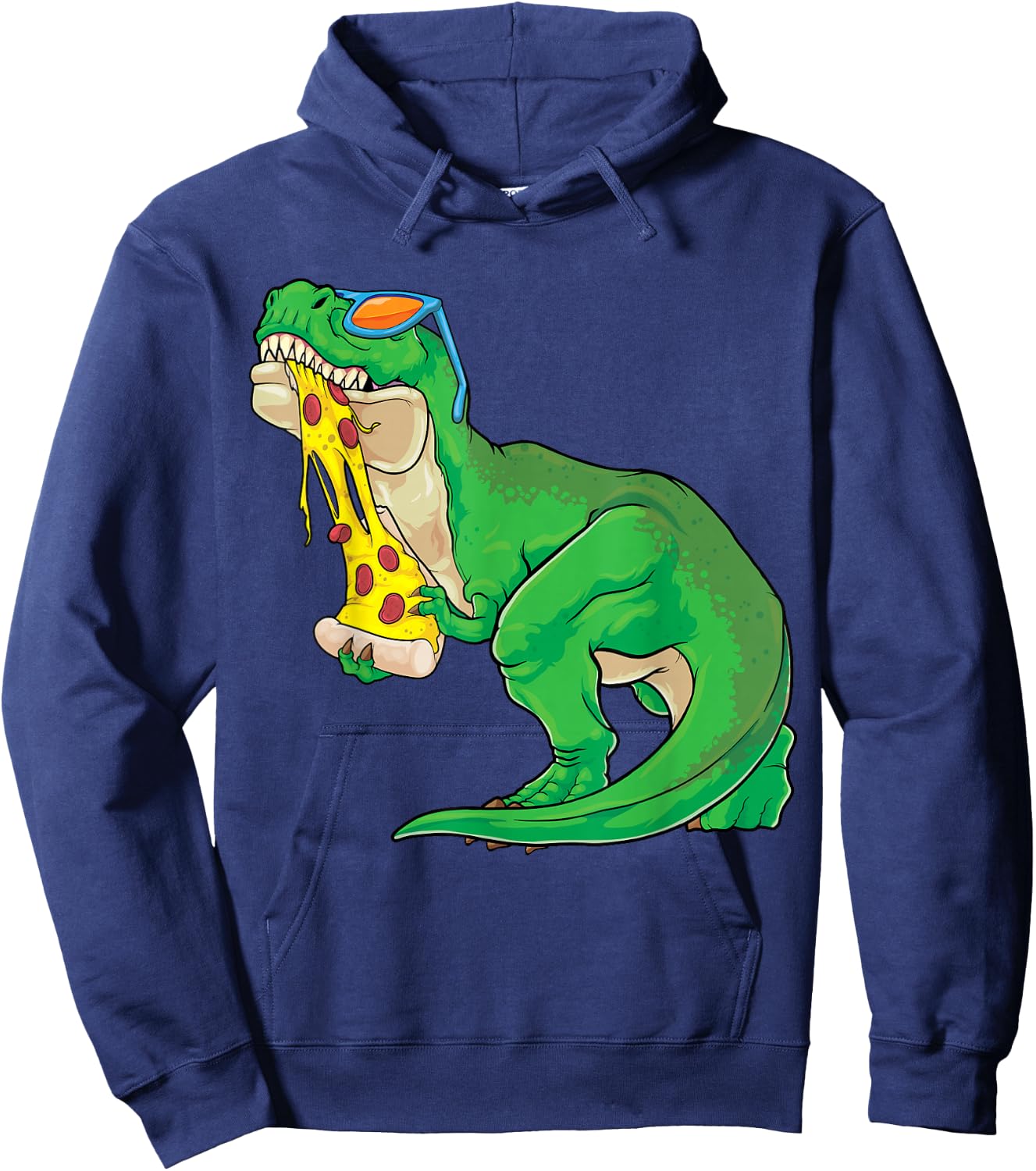 Dinosaur Eating Pizza Pizzasaurus T Rex Men Boys Kids Hoodie - Hoodie | Navy