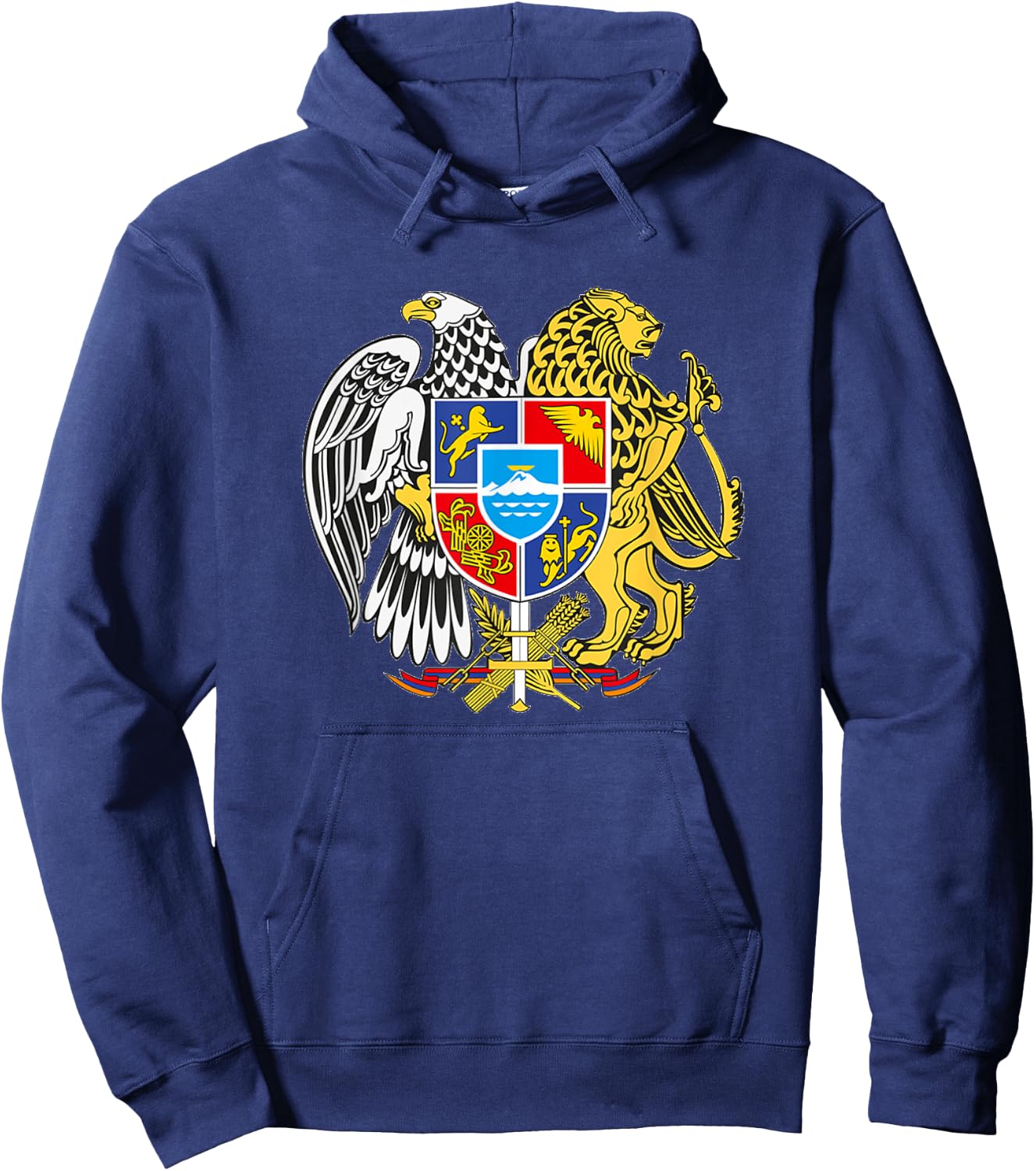 Armenian Coat of Arms Crest - Armenia symbol - Lion Eagle Hoodie - Hoodie | Navy