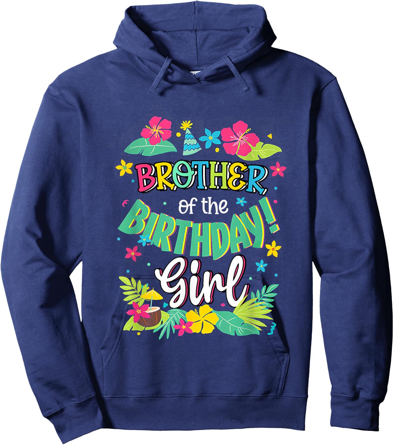 Brother of the Birthday Girl shirt Aloha Hawaii Party 1st Hoodie - Hoodie | Navy