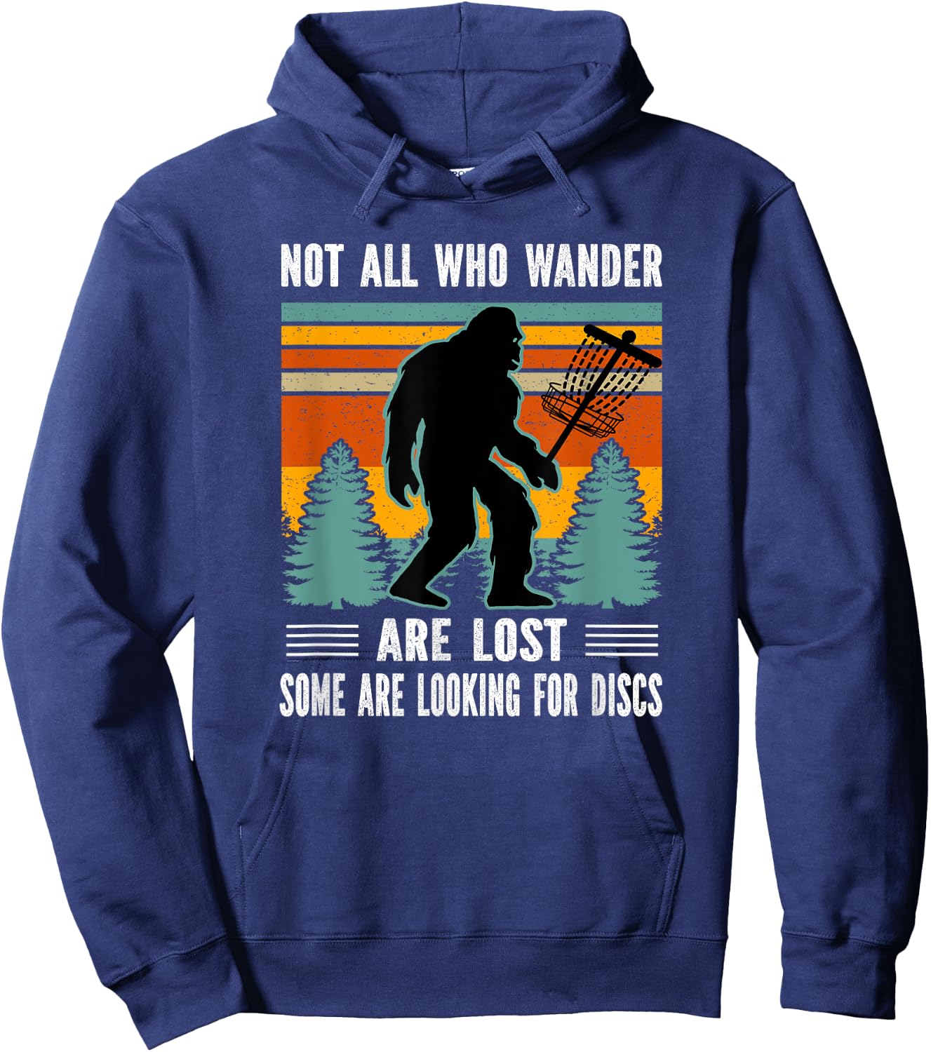 Sasquatch Yeti Frisbee Golf Ultimate Bigfoot Disc Golf Hoodie - Hoodie | Navy