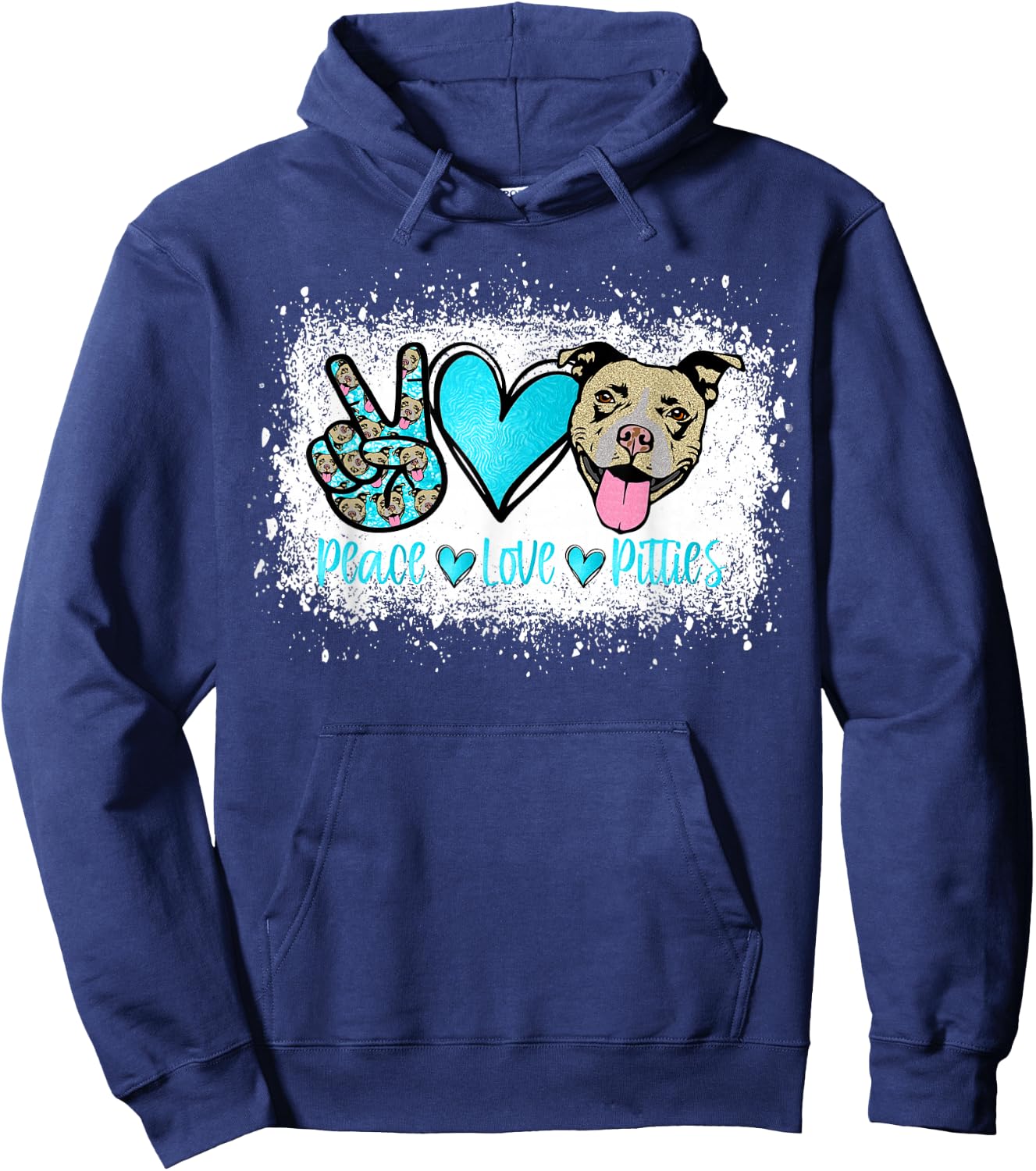 Peace Love Pitties Pitbull Lover Pet Owner Fur Mama Dog Mom Women Hoodie - Hoodie | Navy