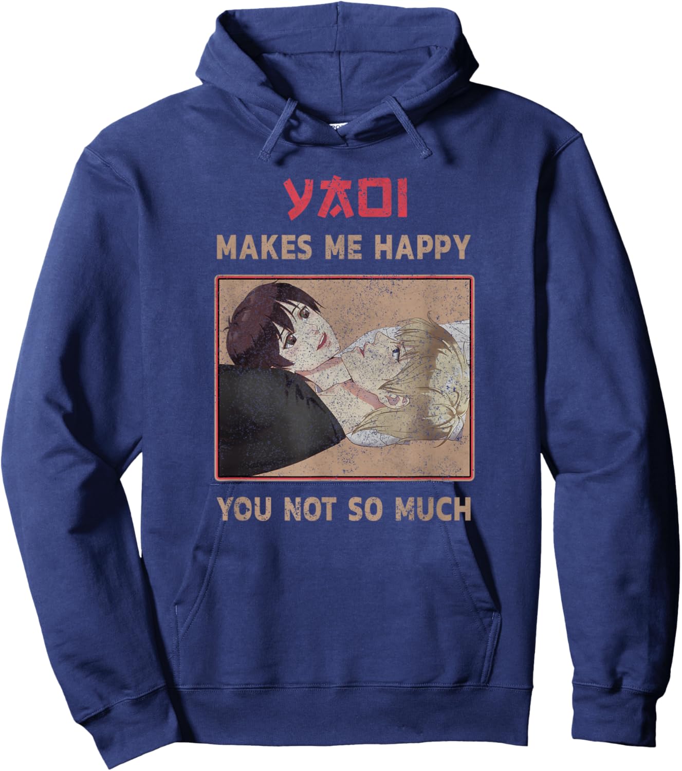 Yaoi makes me Happy you not so much Heart with Seme and Uke Hoodie - Hoodie | Navy