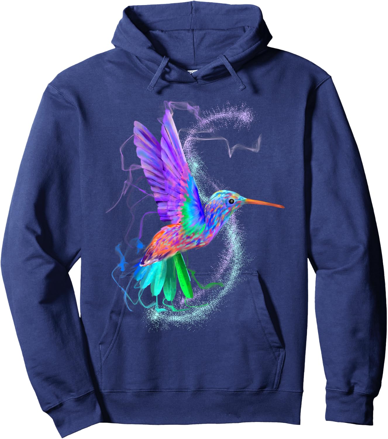 Colorful Rainbow Hummingbird Spring Garden Bird Summer Shirt Men Women Kids Hoodie - Hoodie | Navy