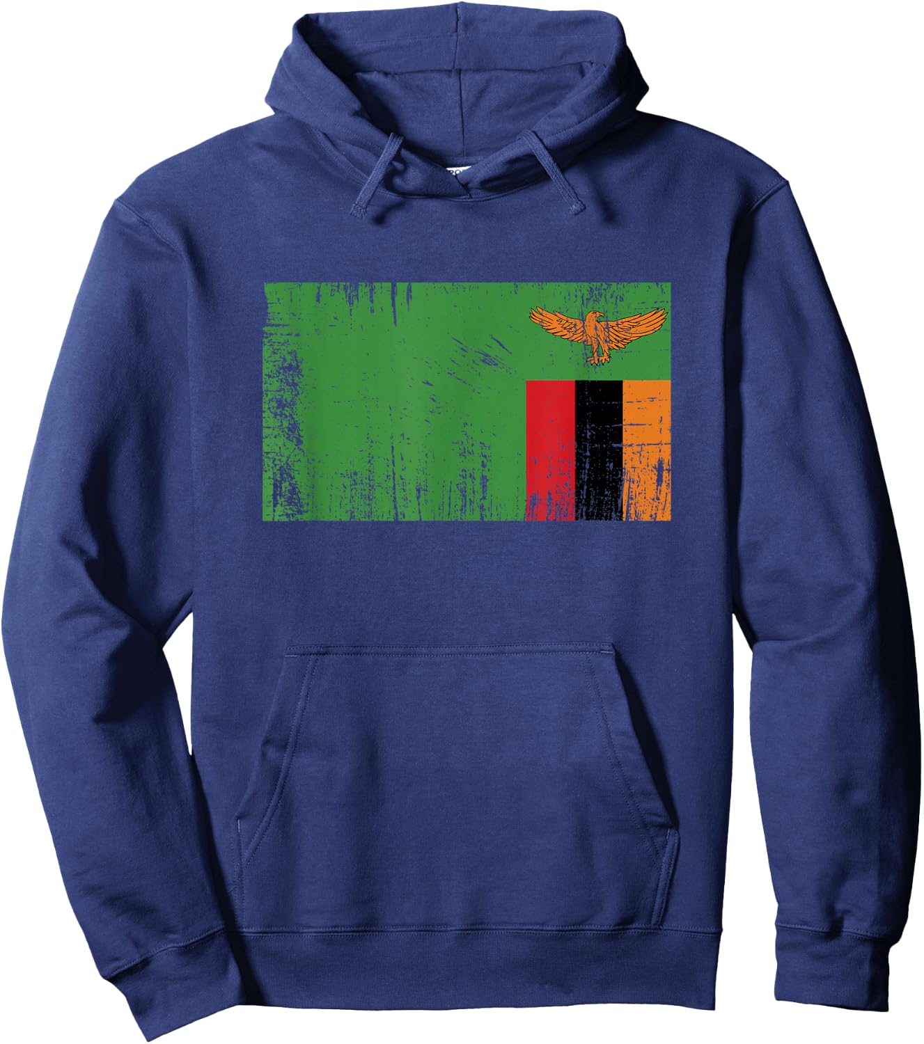 Retro Vintage Zambian Banner Flag Zambia Fan Hoodie - Hoodie | Navy