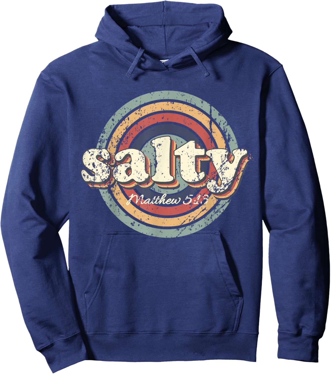 Christian Salty Matthew 5:13 Bible Verse Jesus Faith Vintage Hoodie - Hoodie | Navy
