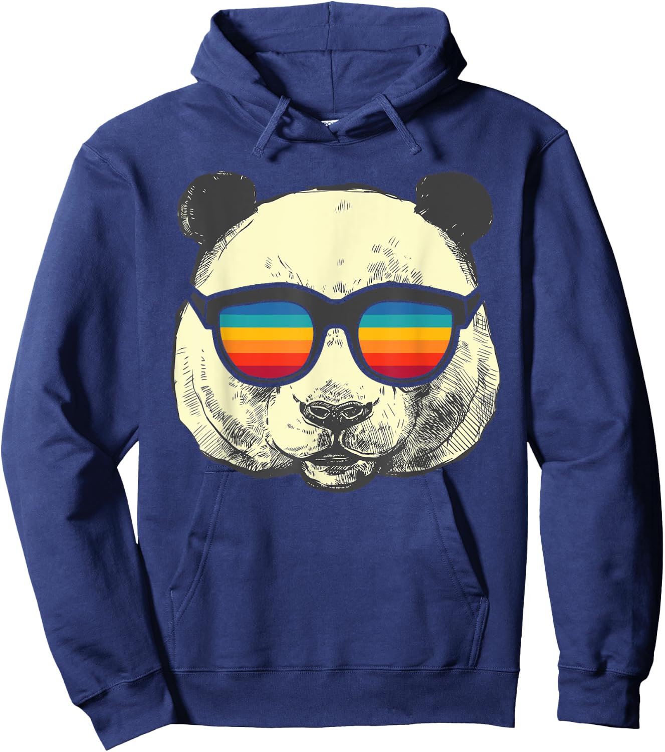 Retro Panda With Sunglasses Hoodie - Hoodie | Navy