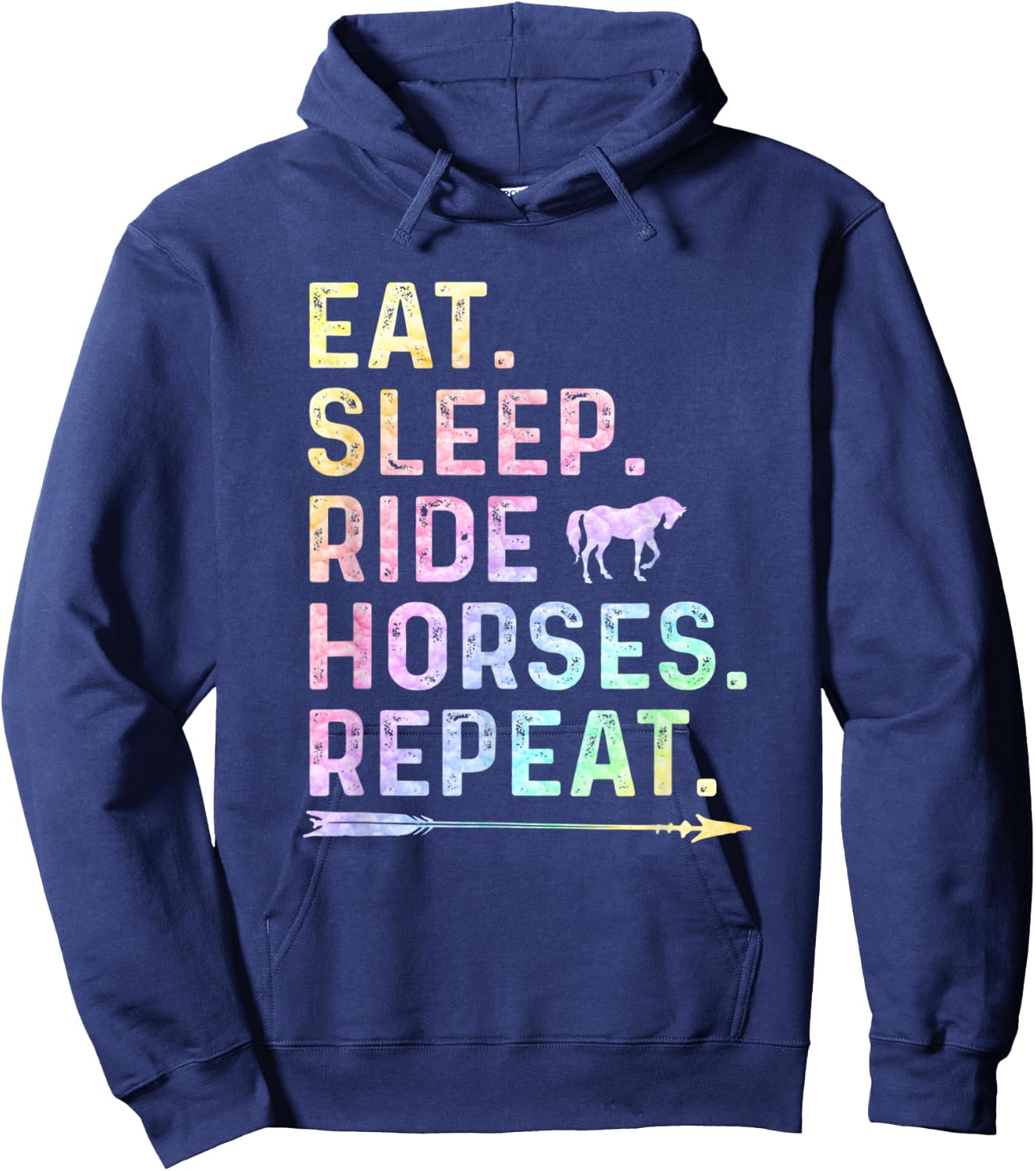 Horse Girl Eat Sleep Ride Horses Repeat Horseback Riding Hoodie - Hoodie | Navy