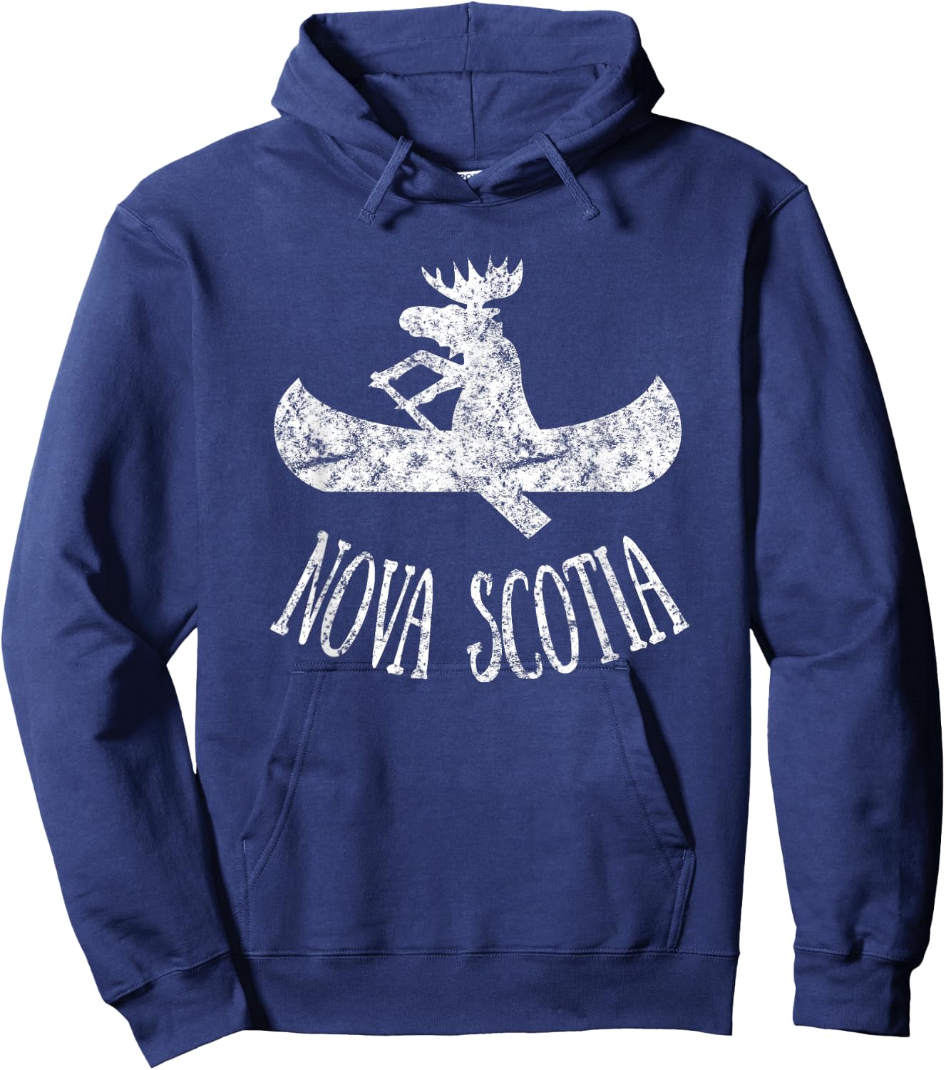 Nova Scotia Moose Shirt | Moose Canoe Hoodie - Hoodie | Navy