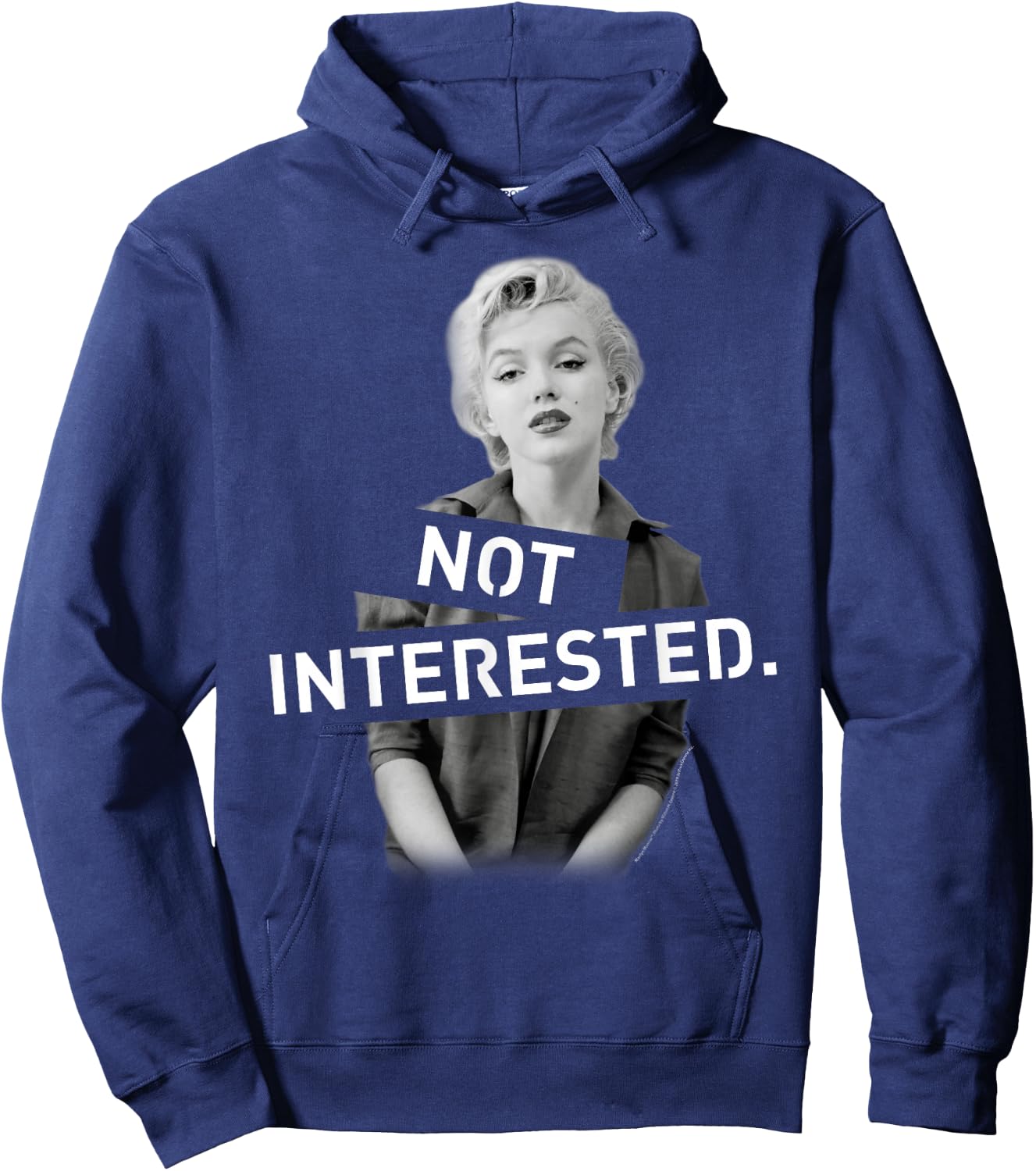 Marilyn Monroe : Black, Women's, Small, Short Sleeve, Classic Fit, Graphic Artwork: OMMS-0078 Hoodie - Hoodie | Navy
