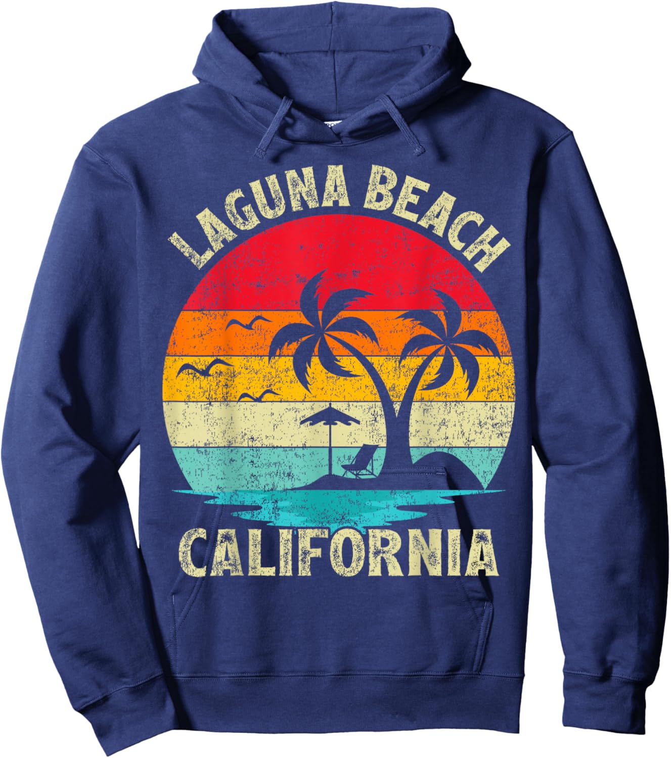 Family Vacation Vintage Retro California Laguna Beach Hoodie - Hoodie | Navy