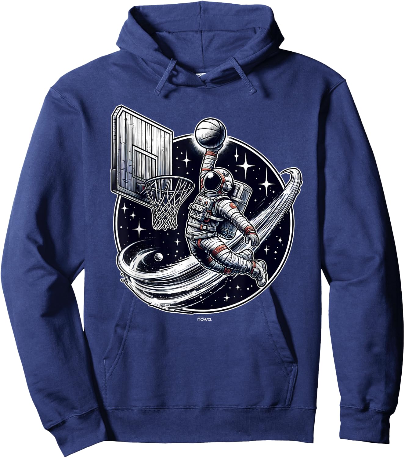 Space Basketball - Astronaut Slam Dunk and Stars Hoodie - Hoodie | Navy