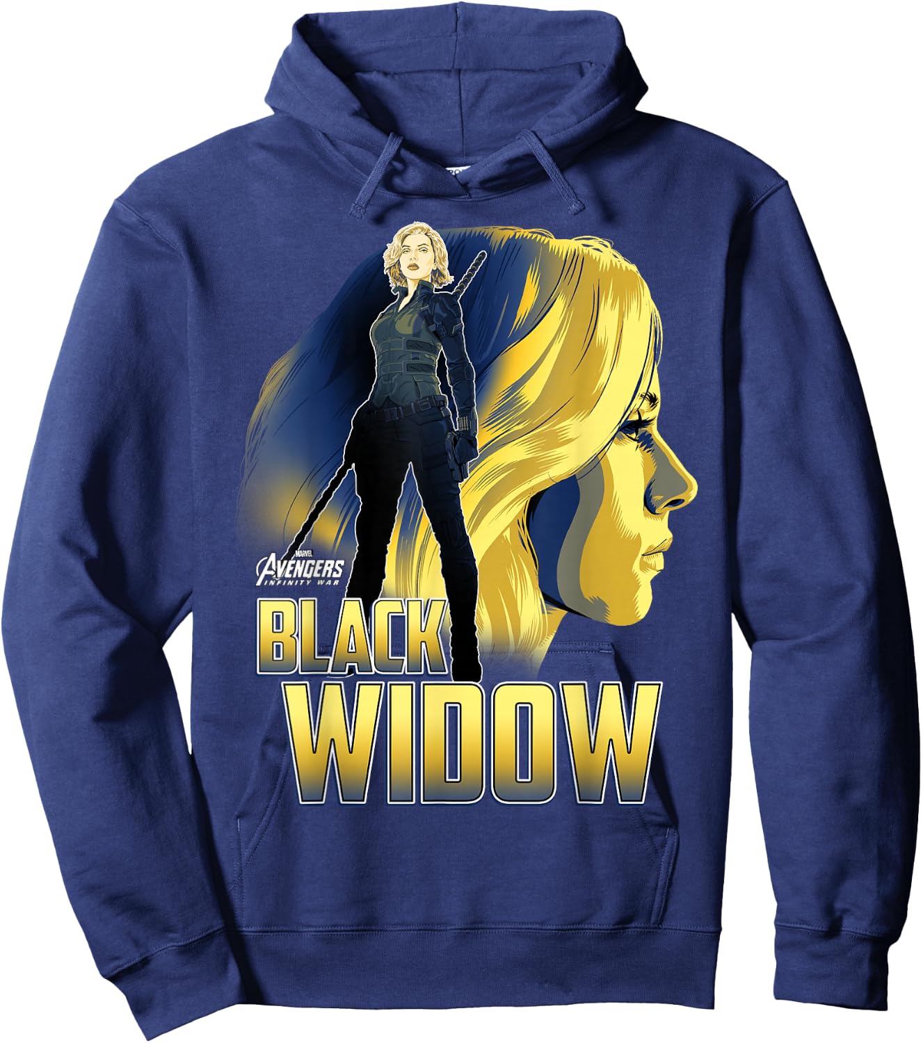 Marvel Infinity War Black Widow Profile Graphic Hoodie - Hoodie | Navy