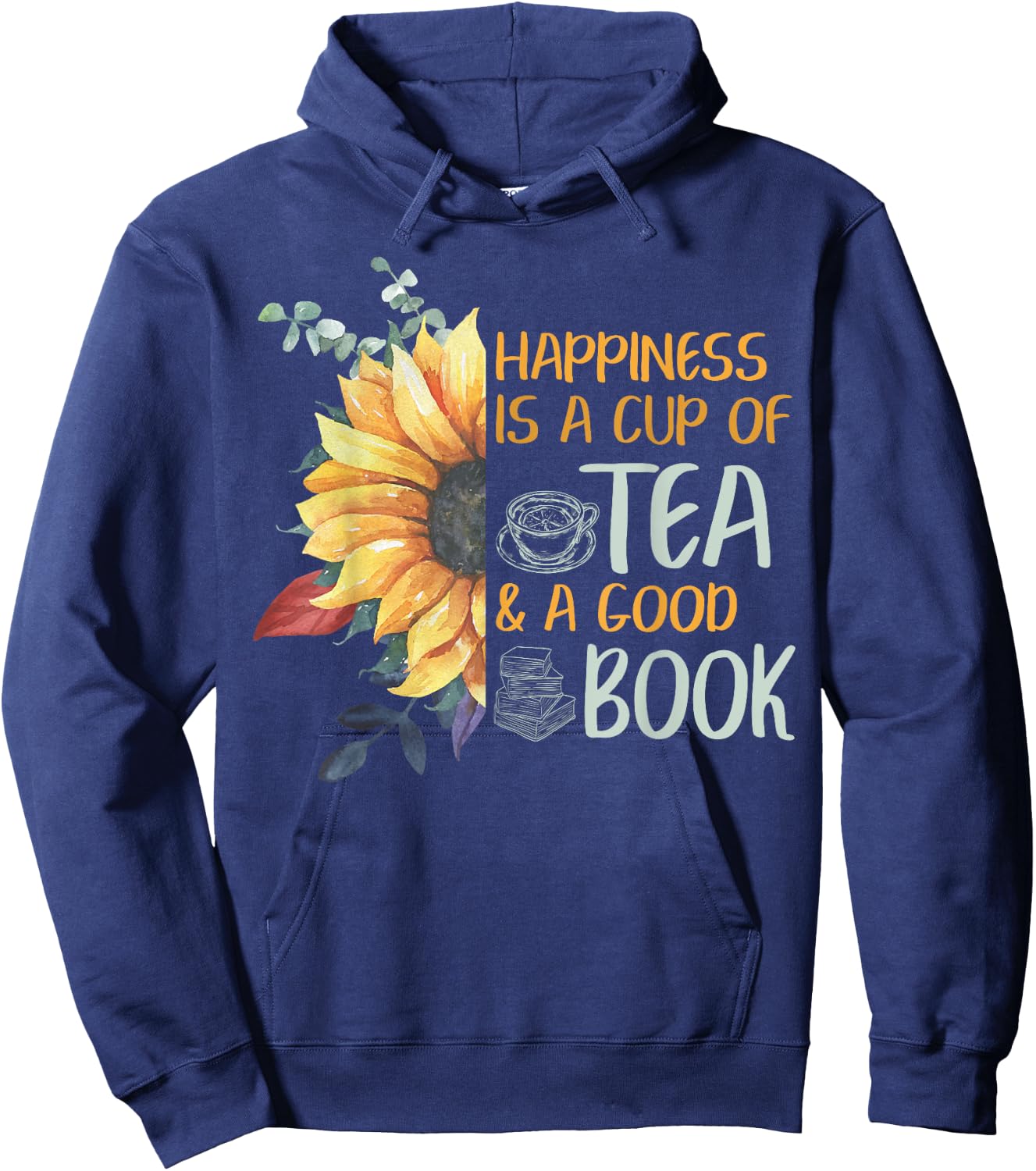 Book Nerd Tea Lover Reader Sayings Girls Women Love Books Hoodie - Hoodie | Navy