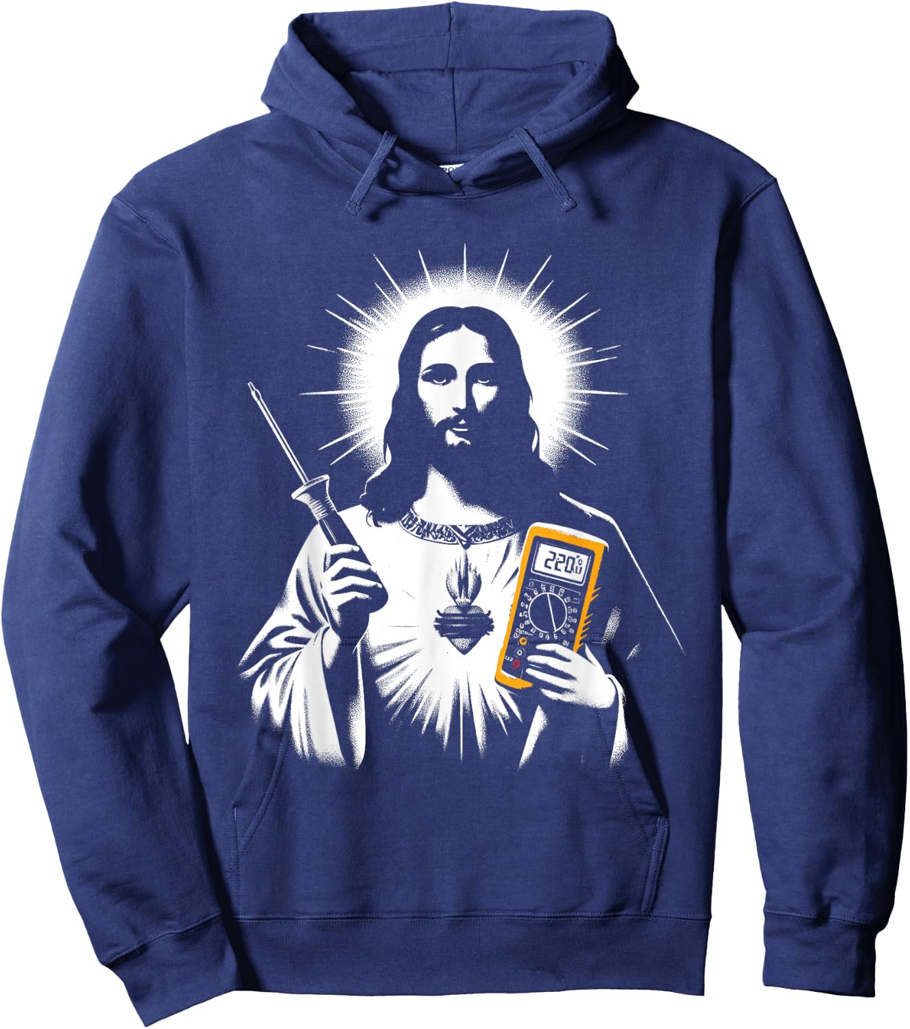 Jesus Electrician - Funny Christian Religious Electrician Hoodie - Hoodie | Navy