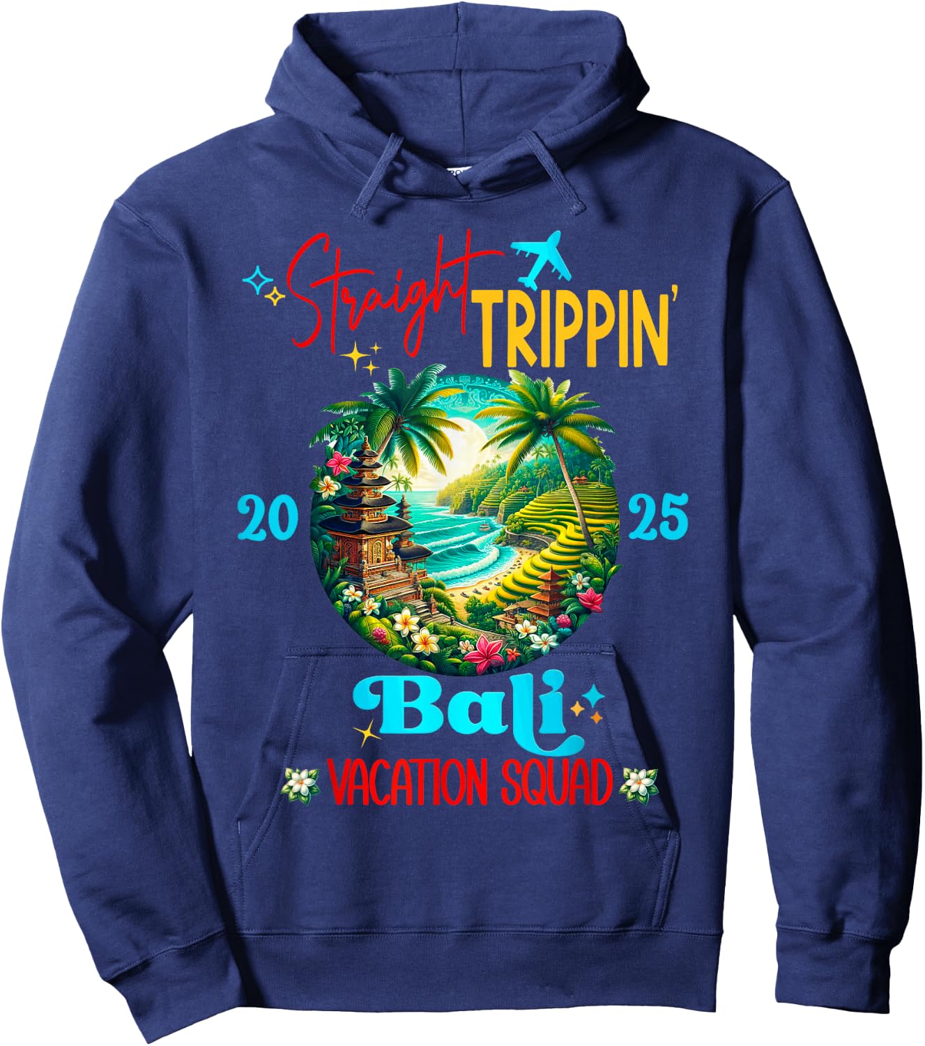 Bali Indonesia Straight Trippin Vacation Girls Trip 2025 Hoodie - Hoodie | Navy