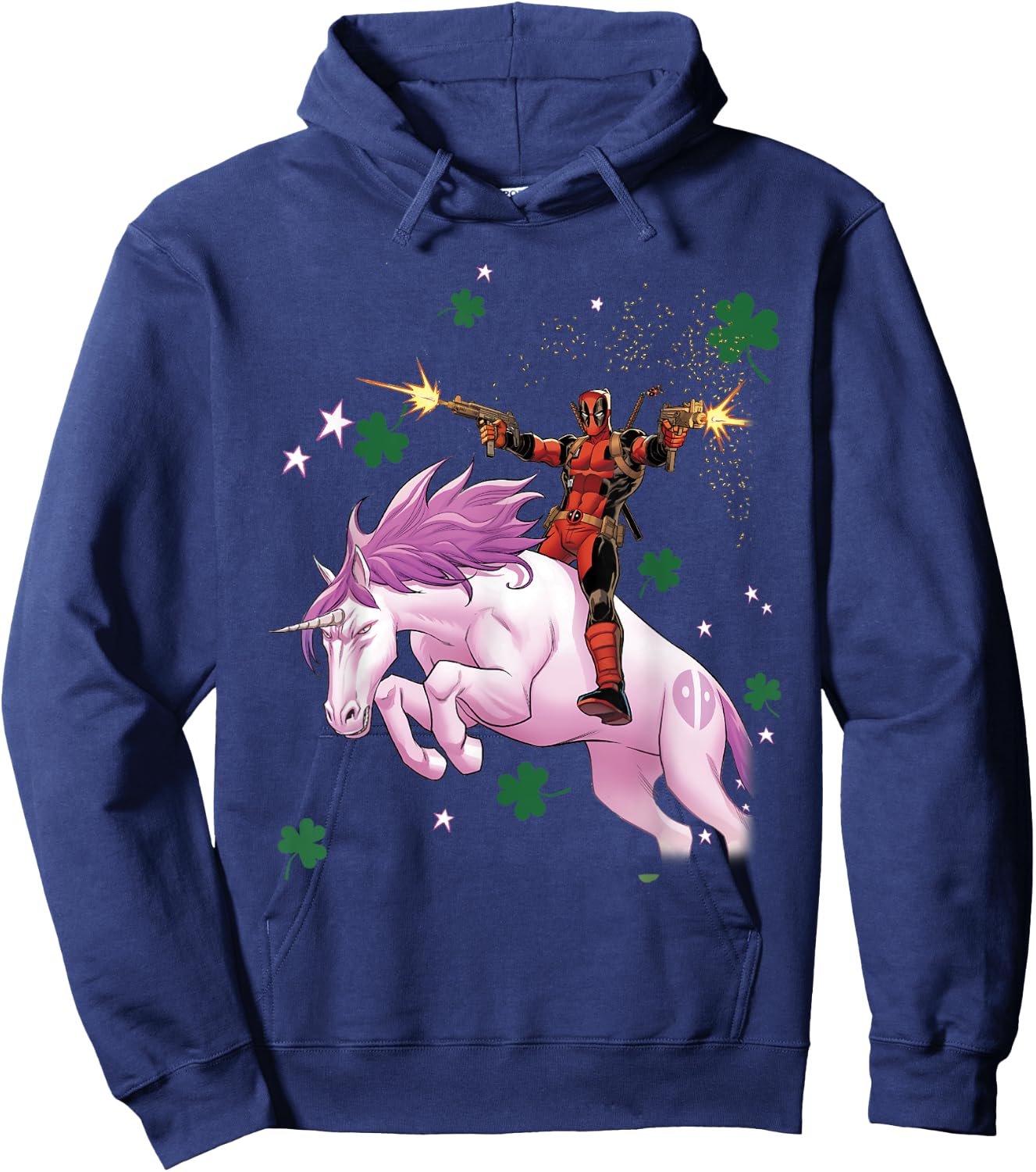 Marvel Deadpool Unicorn St. Patrick's Day Hoodie - Hoodie | Navy