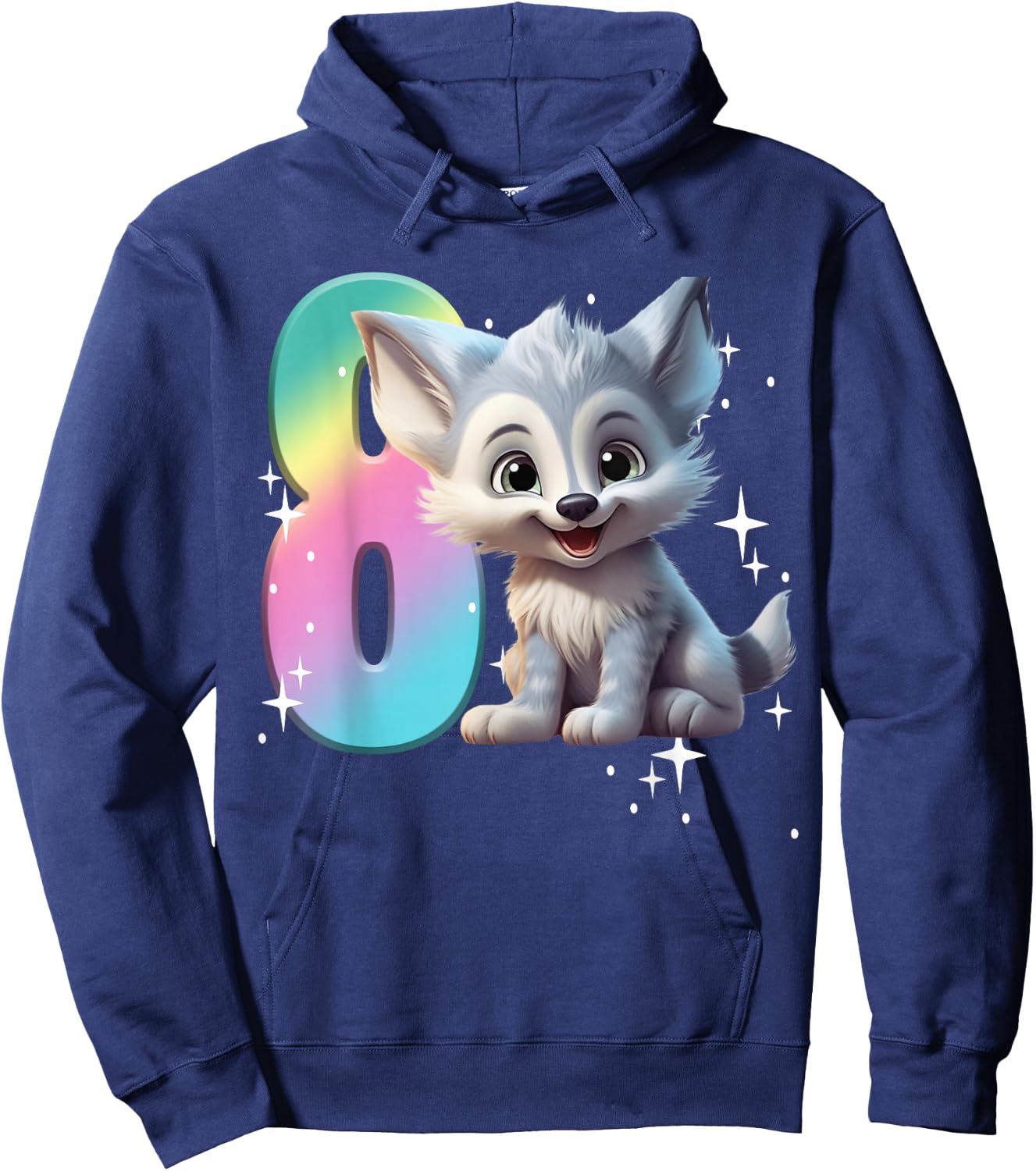 8th Birthday Wolf Shirt Birthday Girl Outfit Wolves 8 Eight Hoodie - Hoodie | Navy