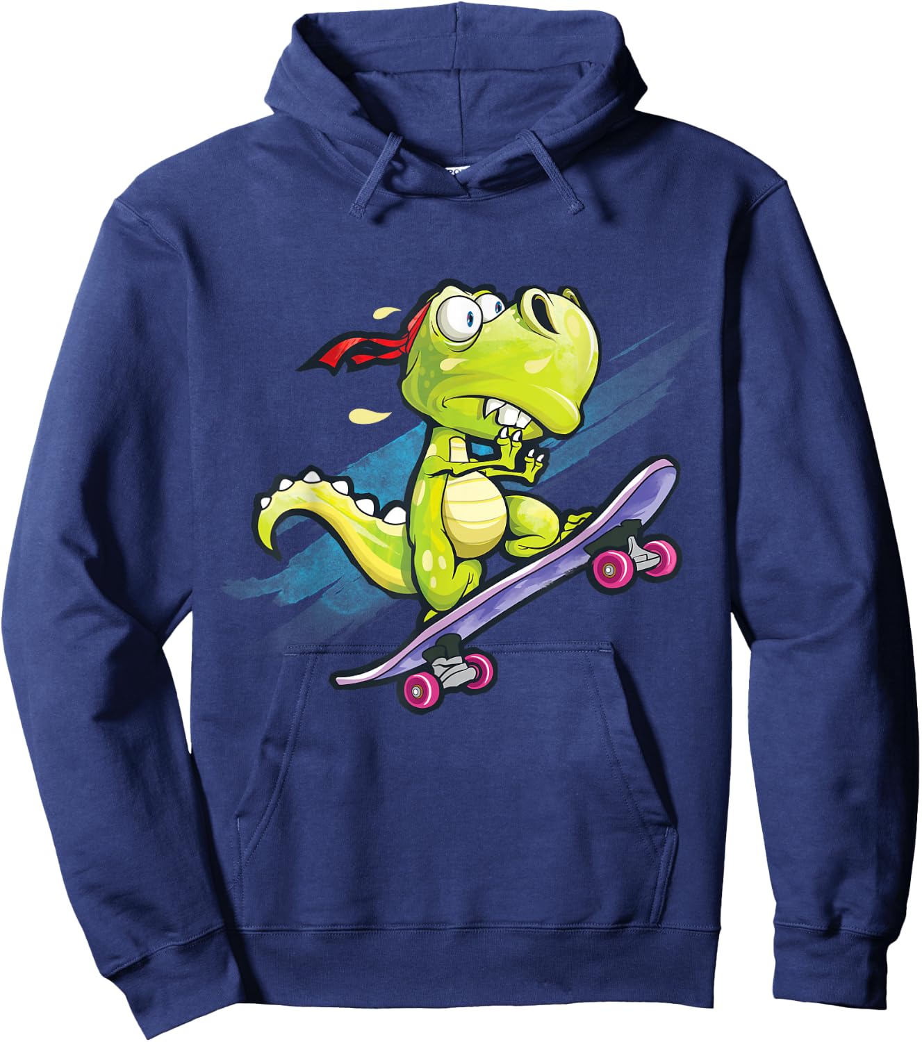 Dino Skateboard Shirt Boys Skateboarding Kids Men Dinosaur Hoodie - Hoodie | Navy