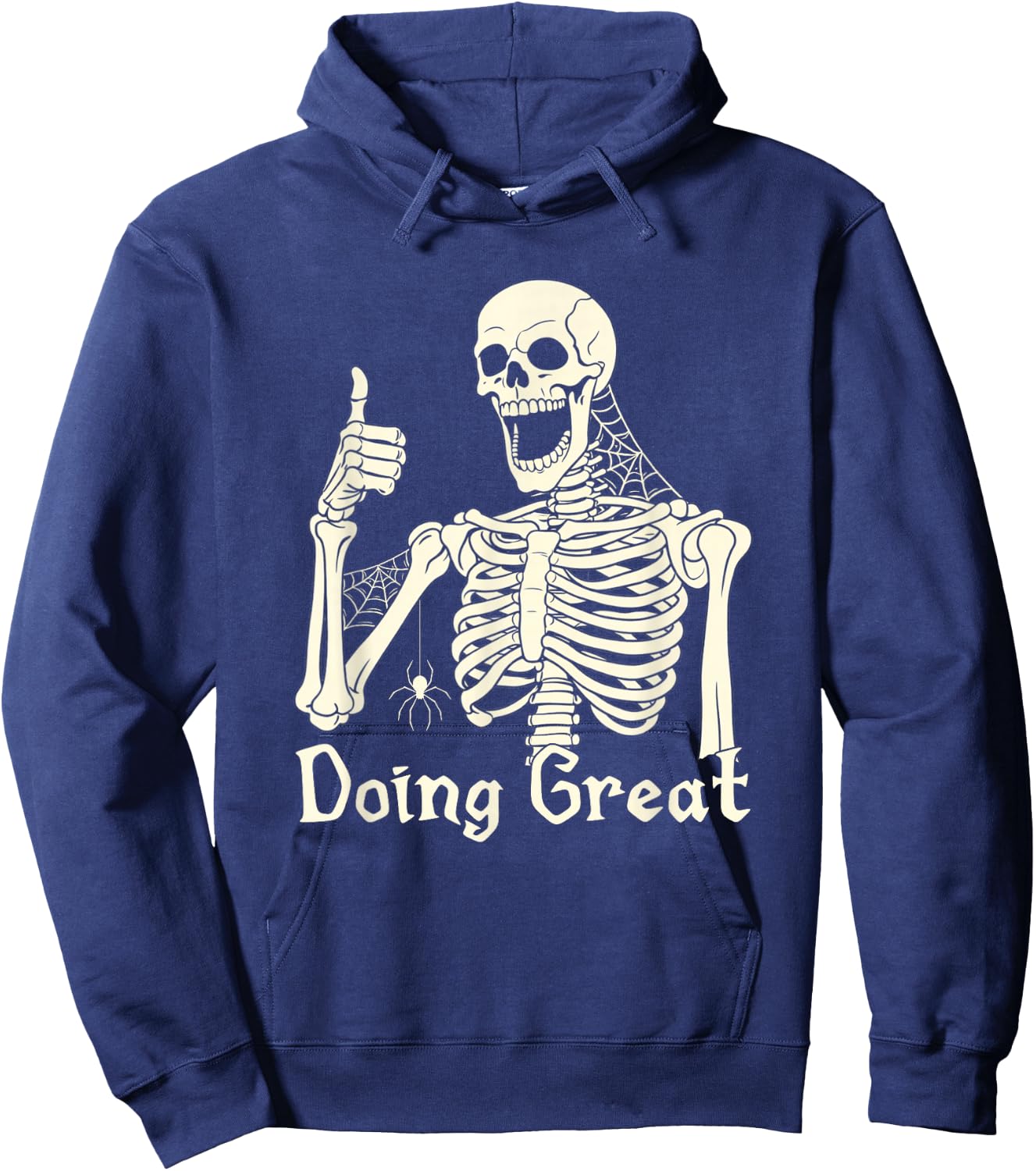 Skeleton Sarcastic Joke Meme Doing Great Thumbs Up Hilarious Hoodie - Hoodie | Navy
