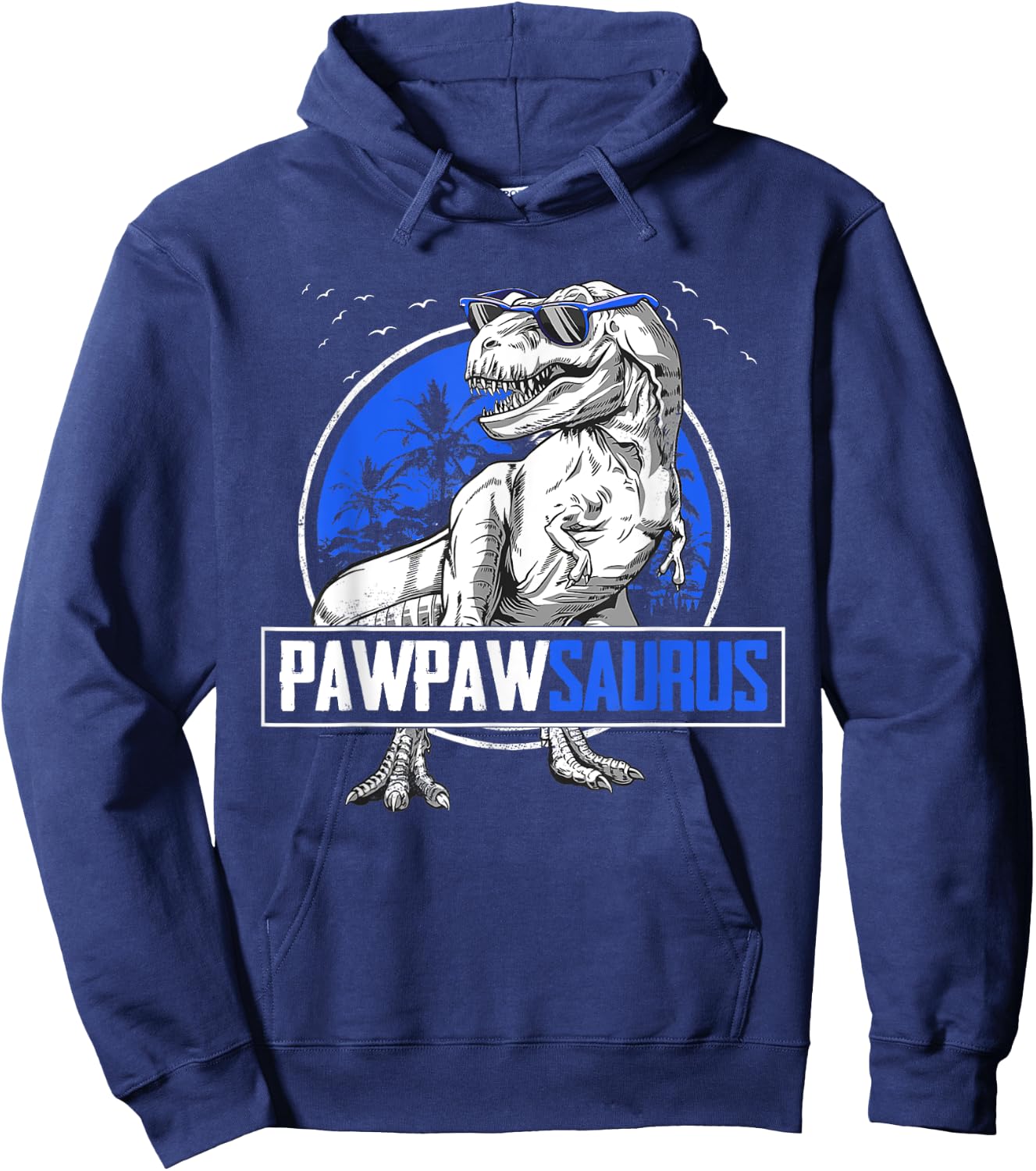 Pappysaurus T-Rex PawPaw Saurus Dinosaur Family Matching Hoodie - Hoodie | Navy