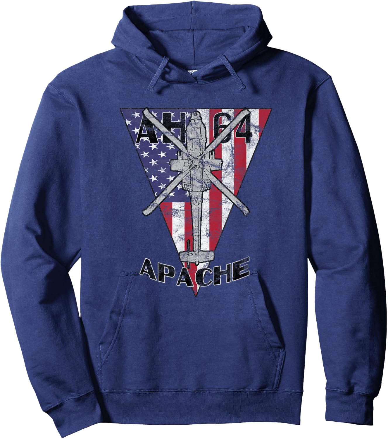 AH-64 Apache attack helicopter patriotic vintage design Hoodie - Hoodie | Navy