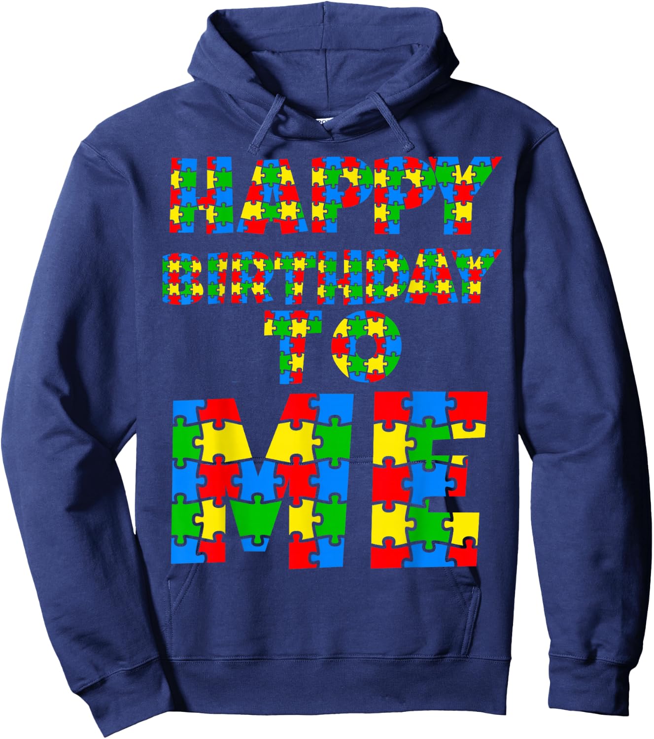Happy Birthday To Me Autism Birthday Rainbow Kids Boys Girls Hoodie - Hoodie | Navy