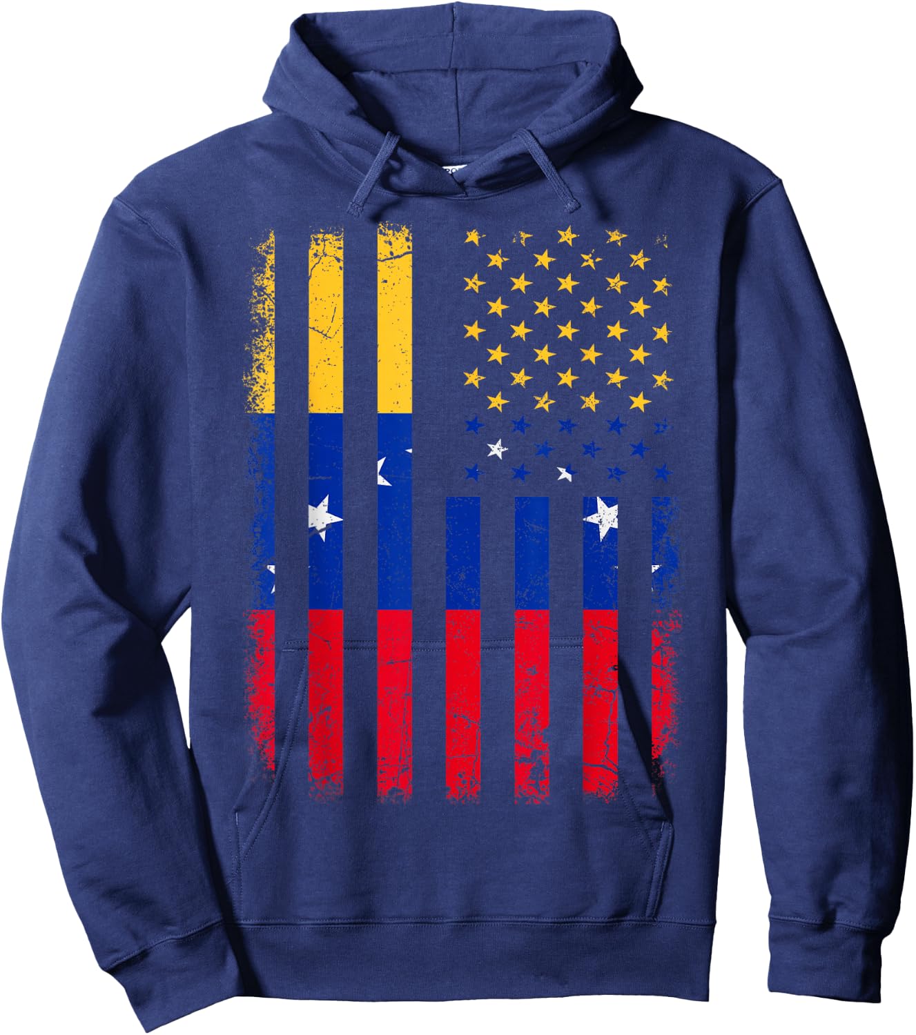 Venezuelan American Flag Venezuelan Roots Venezuela America Small Hoodie - Hoodie | Navy