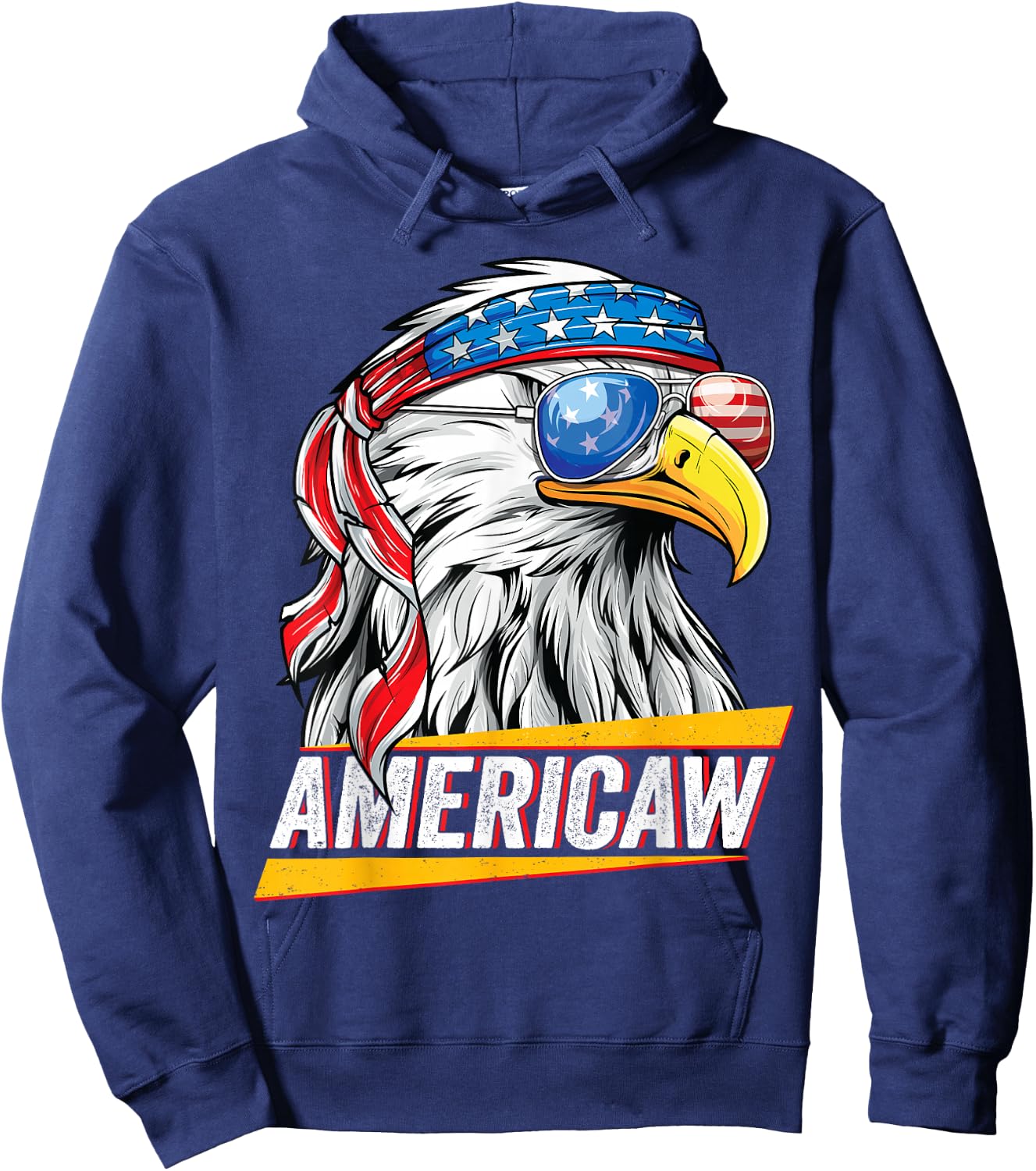 Bald Eagle Americaw American Flag USA Patriotic Merica Hoodie - Hoodie | Navy