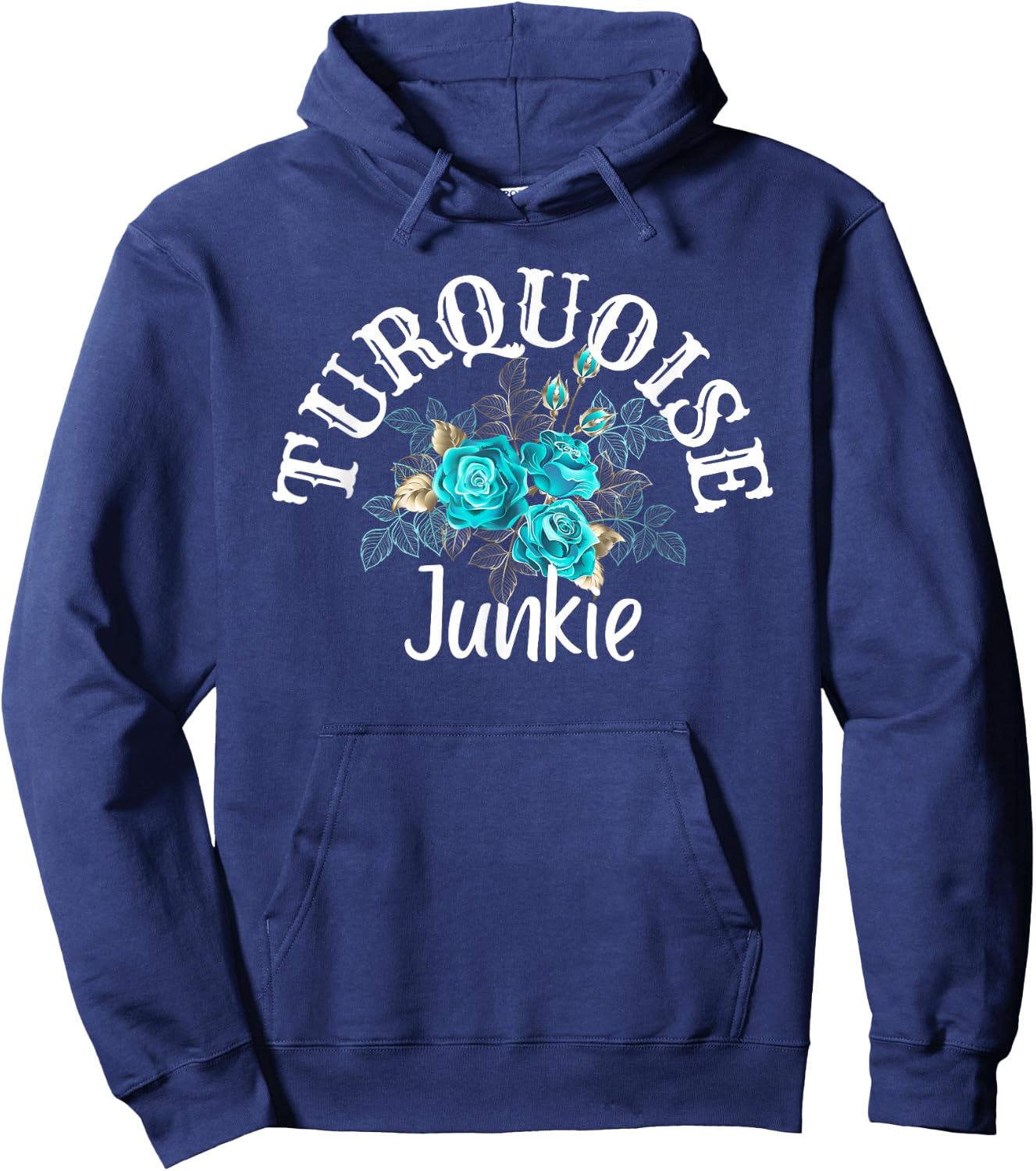 Teal Turquoises Junkie Country Boho Roses Fashion Western Hoodie - Hoodie | Navy