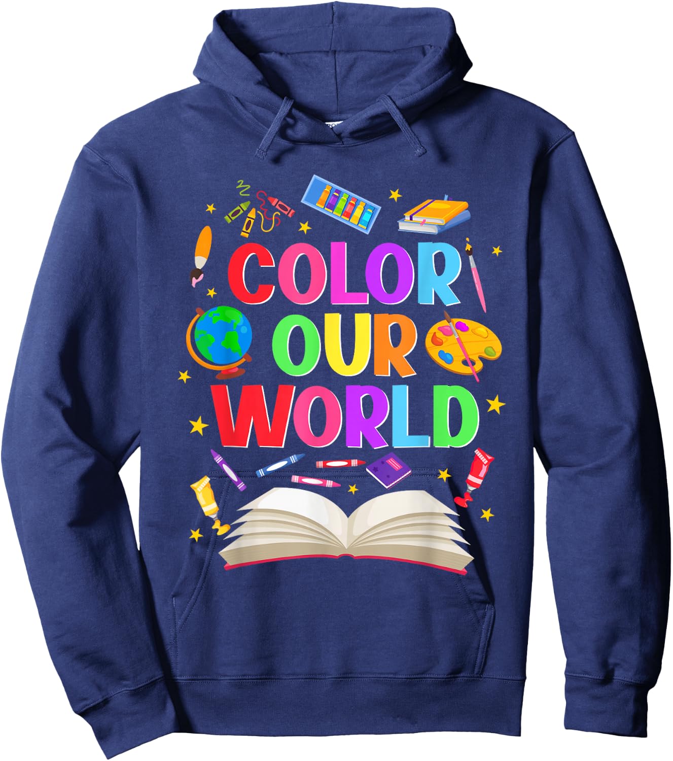Color Our World Summer Reading 2026 Creativity Enthusiast Hoodie - Hoodie | Navy