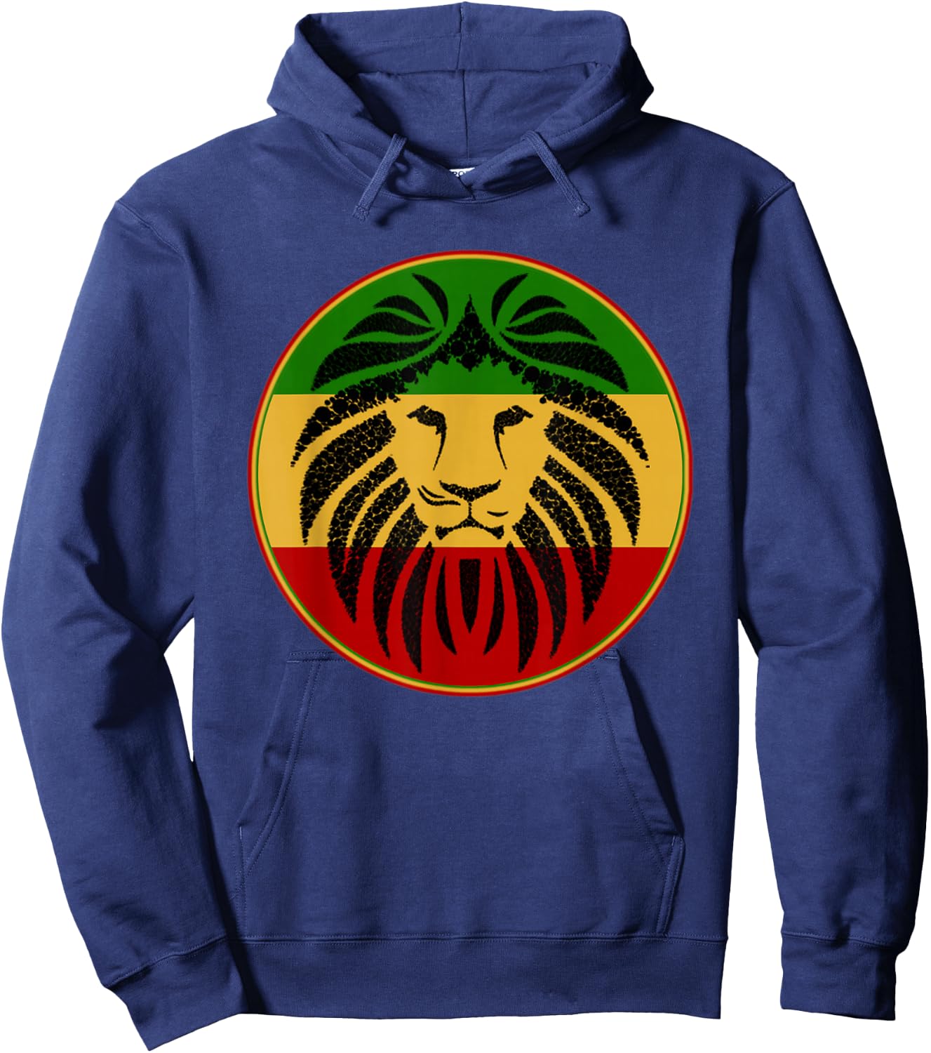 Lion Dread Rasta Rastafarian Reggae Music Hoodie - Hoodie | Navy
