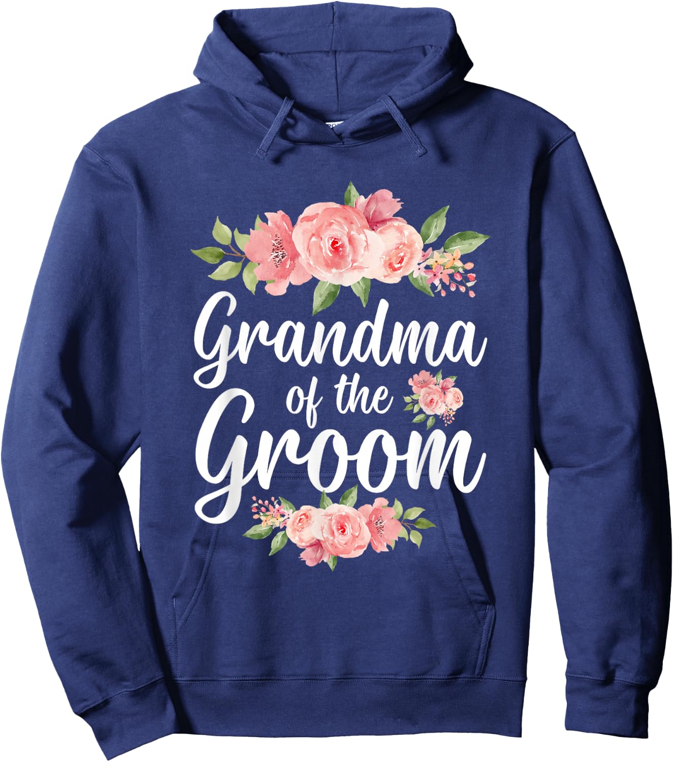Grandma Of The Groom Grandma Flowers Groom's Grandma Hoodie - Hoodie | Navy