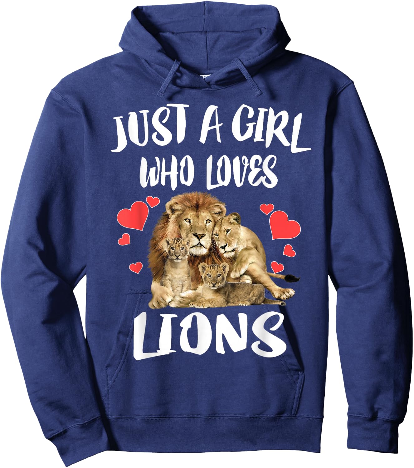 Just A Girl Who Loves Lion Animal Hoodie - Hoodie | Navy