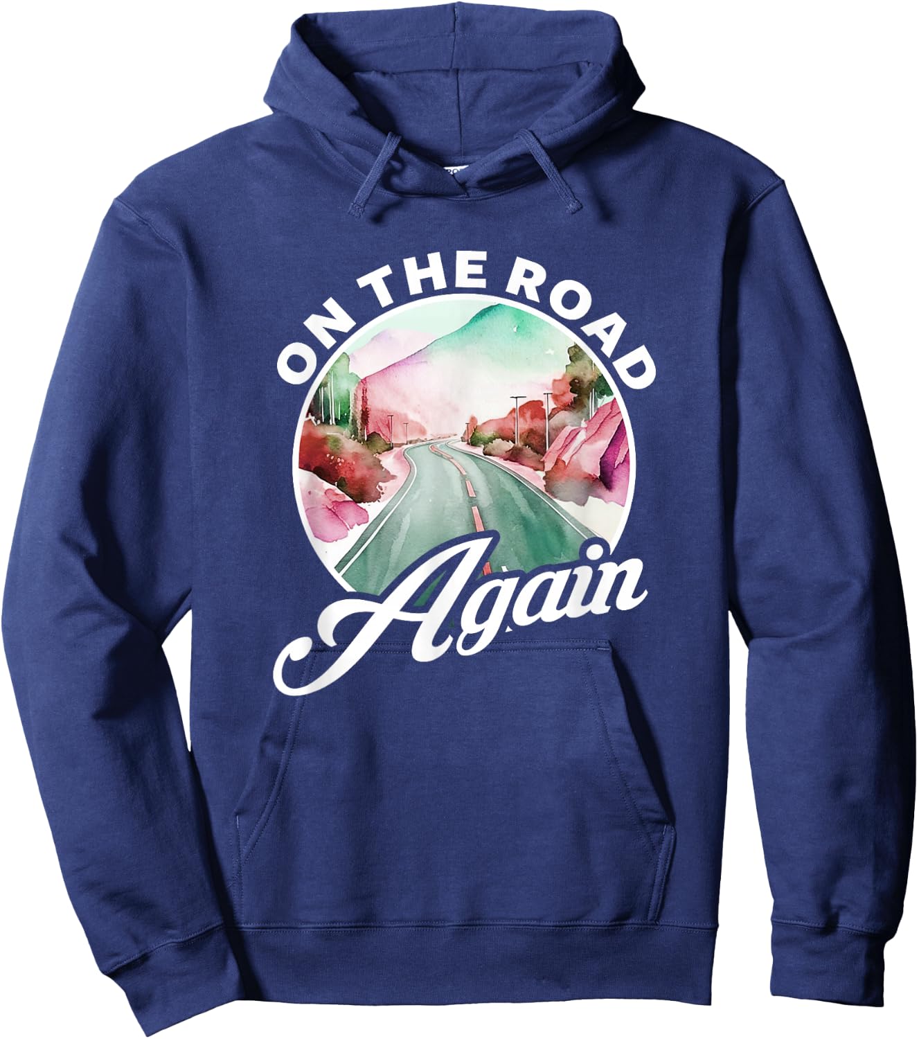 Trucker 18 Wheeler On The Road Again Hoodie - Hoodie | Navy
