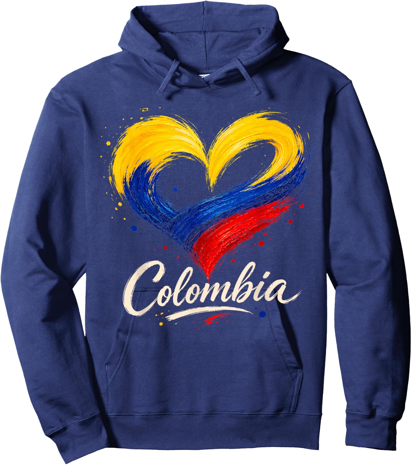 Love Colombia Flag Heart Pride Colombian Patriotic Women Hoodie - Hoodie | Navy