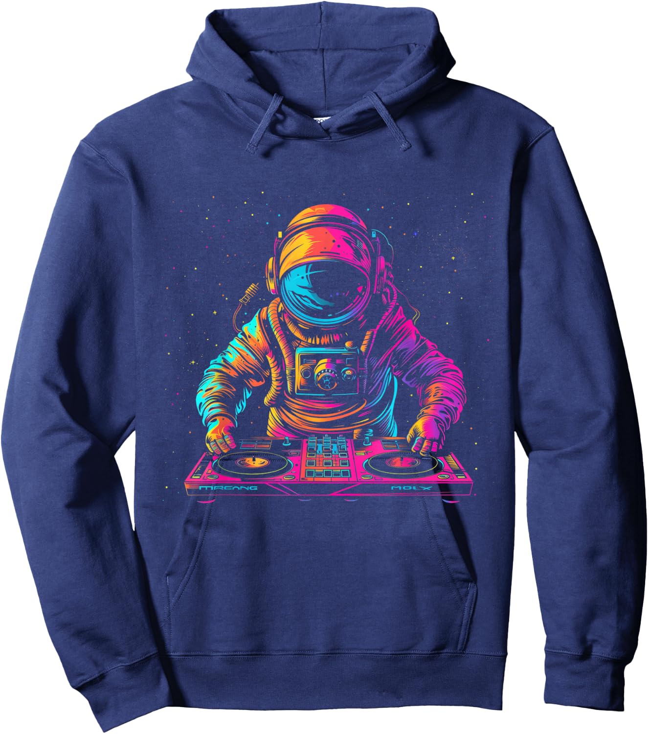DJ Astronaut Space EDM Techno House Music Vinyl Record Hoodie - Hoodie | Navy