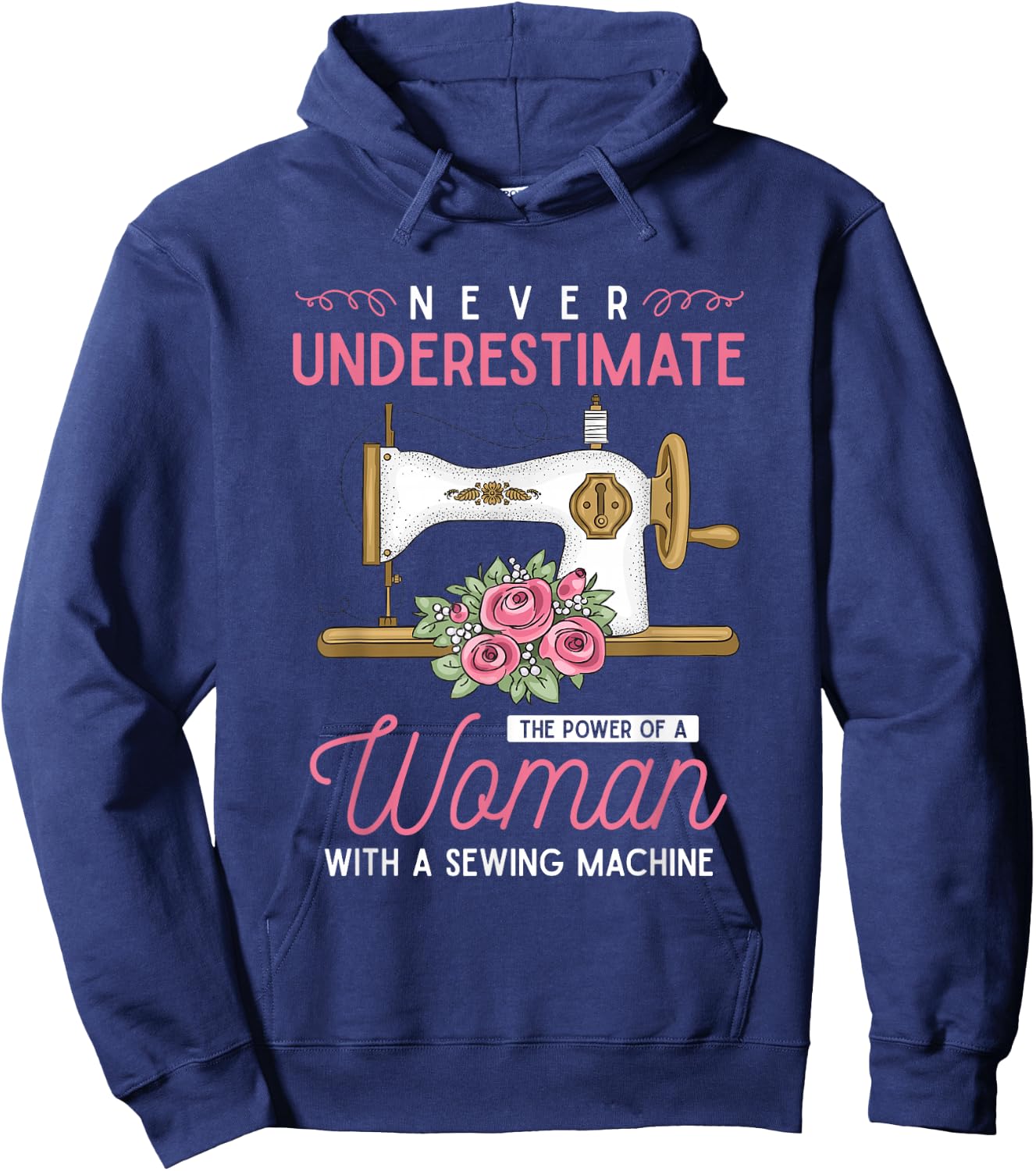Quilter Sewing Machine Seamstress Women Girls Funny Sewing Hoodie - Hoodie | Navy