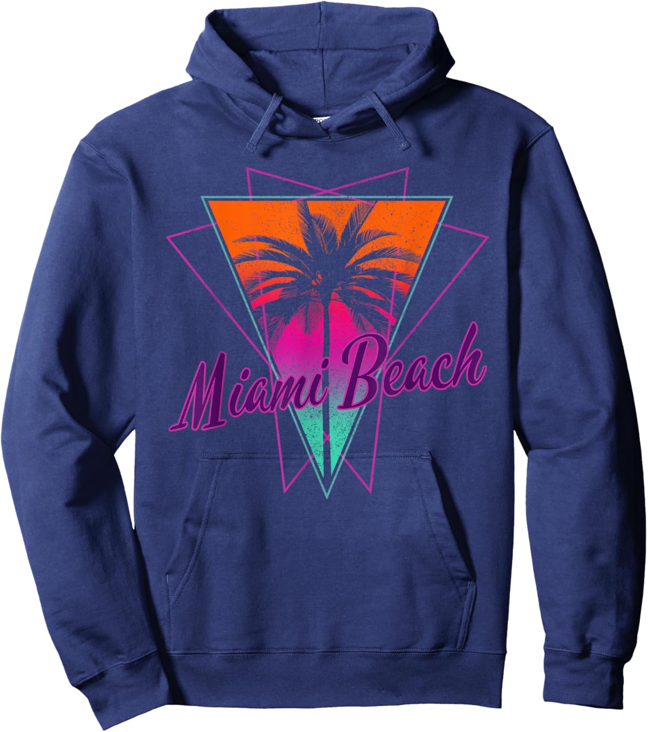 Miami Beach Florida Retro Vintage Surfer Gift Hoodie - Hoodie | Navy